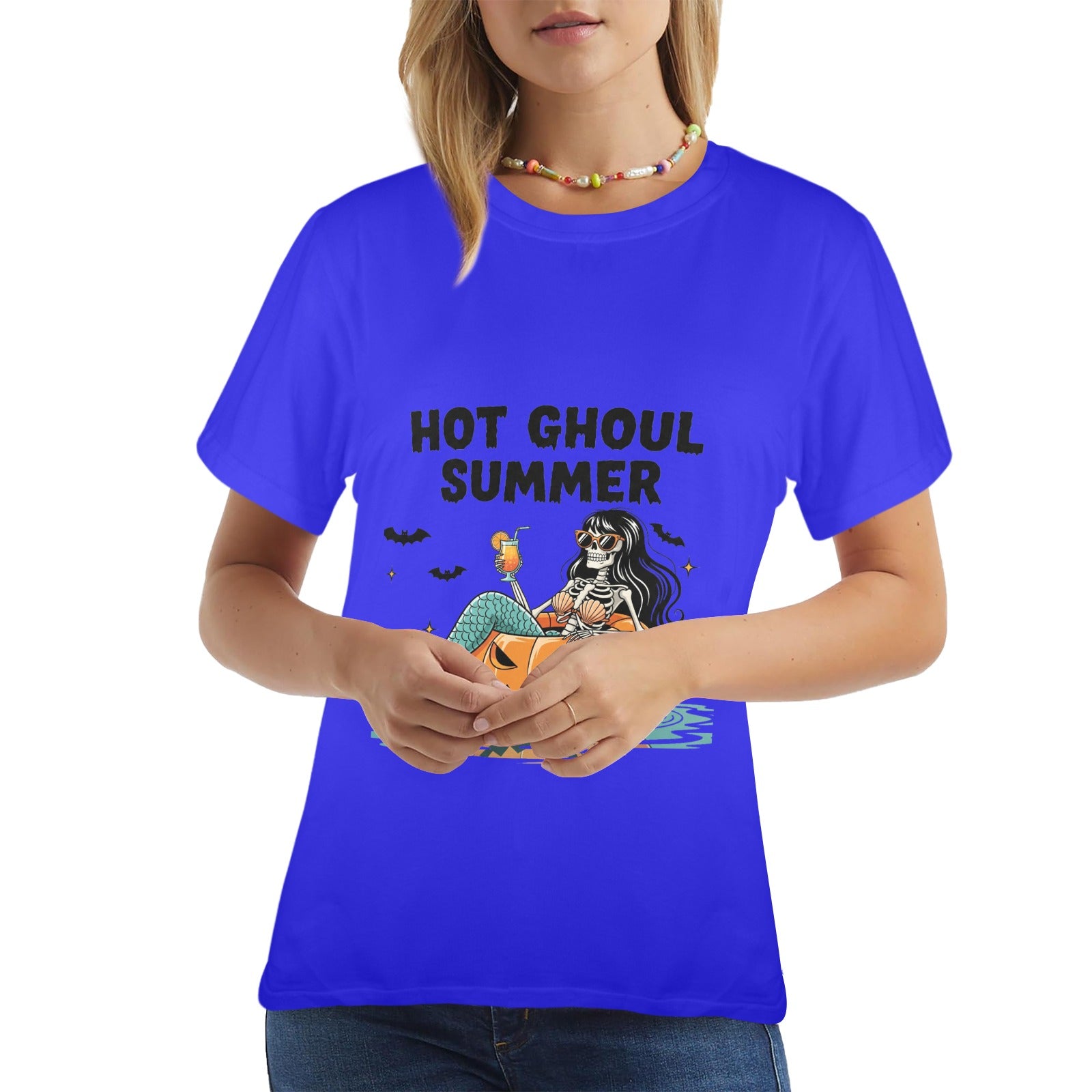 Hot Ghoul Summer Tee — Skeleton Mermaid Halloween Shirt | Wolf Hill Ranch