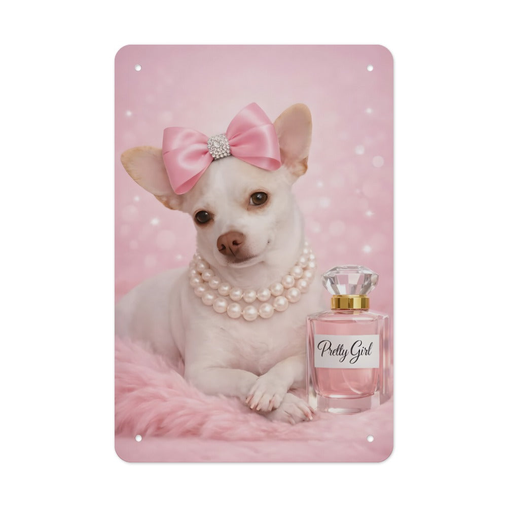 Coco the Chihuahua  Pretty Girl Metal Wall Sign Wolf Hill Ranch Designs