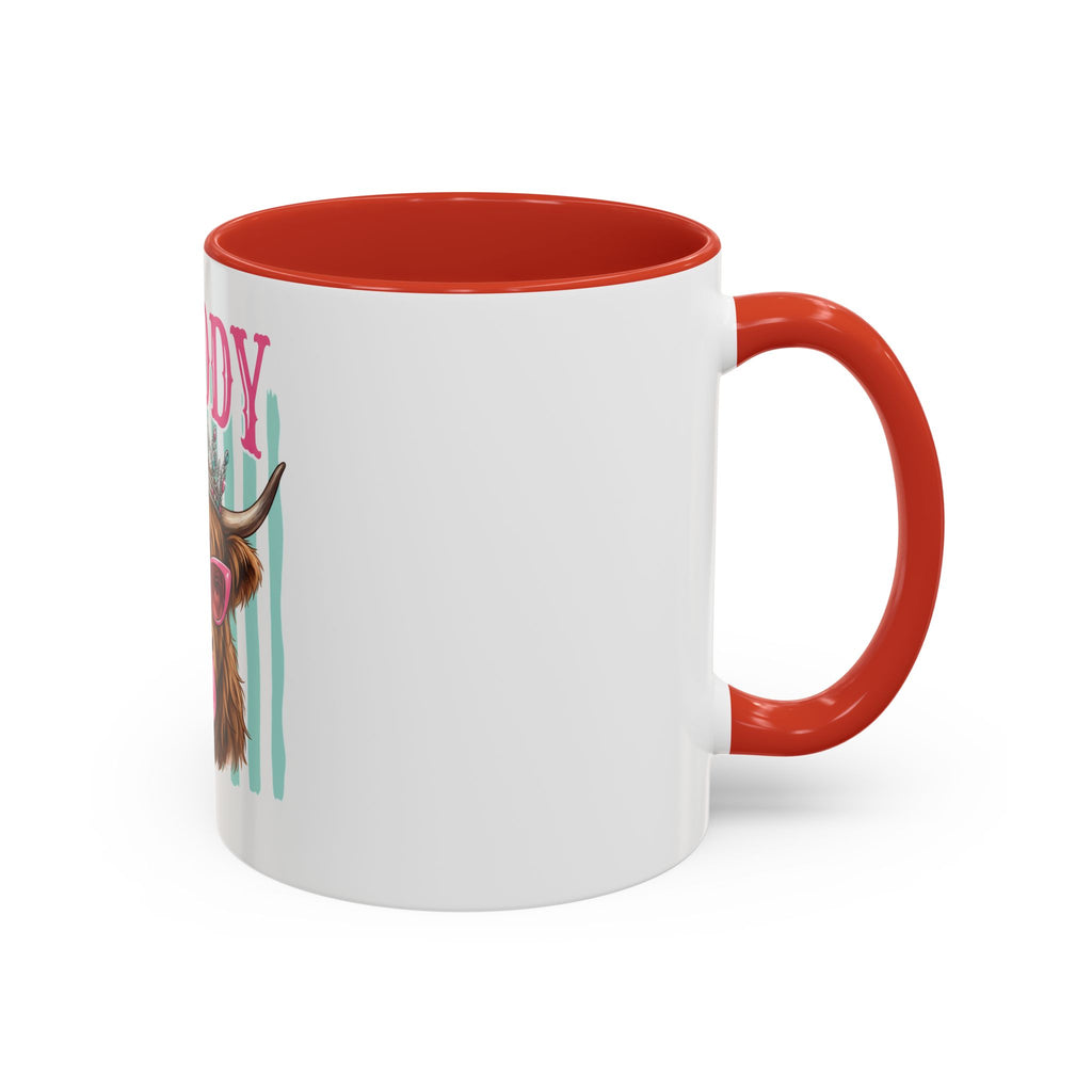 Moody Highland Cow Coffee Mug — Funny Crowned Cow with Bubblegum | Gift for Cow Lovers