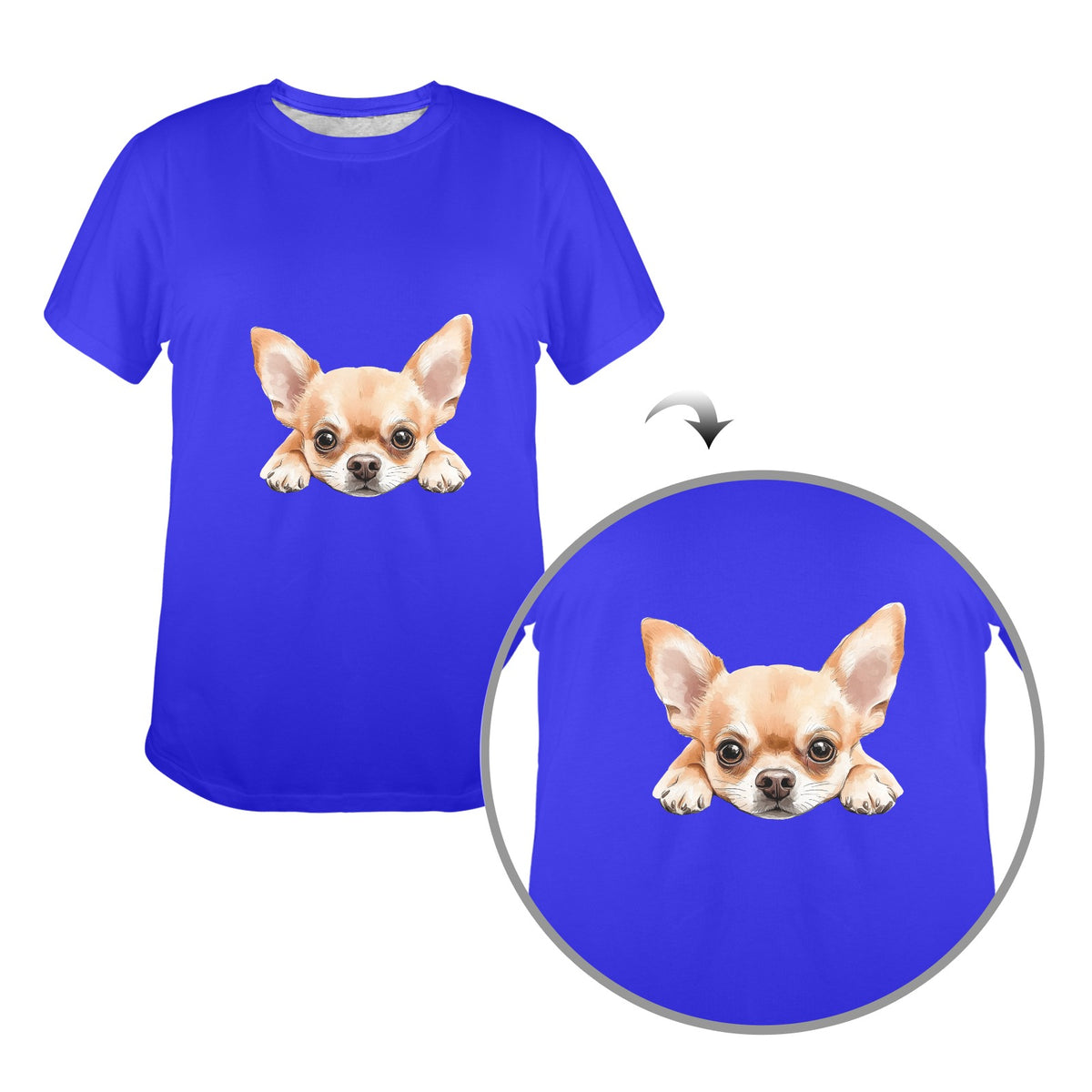 Peekaboo Chihuahua Ladies T-Shirt