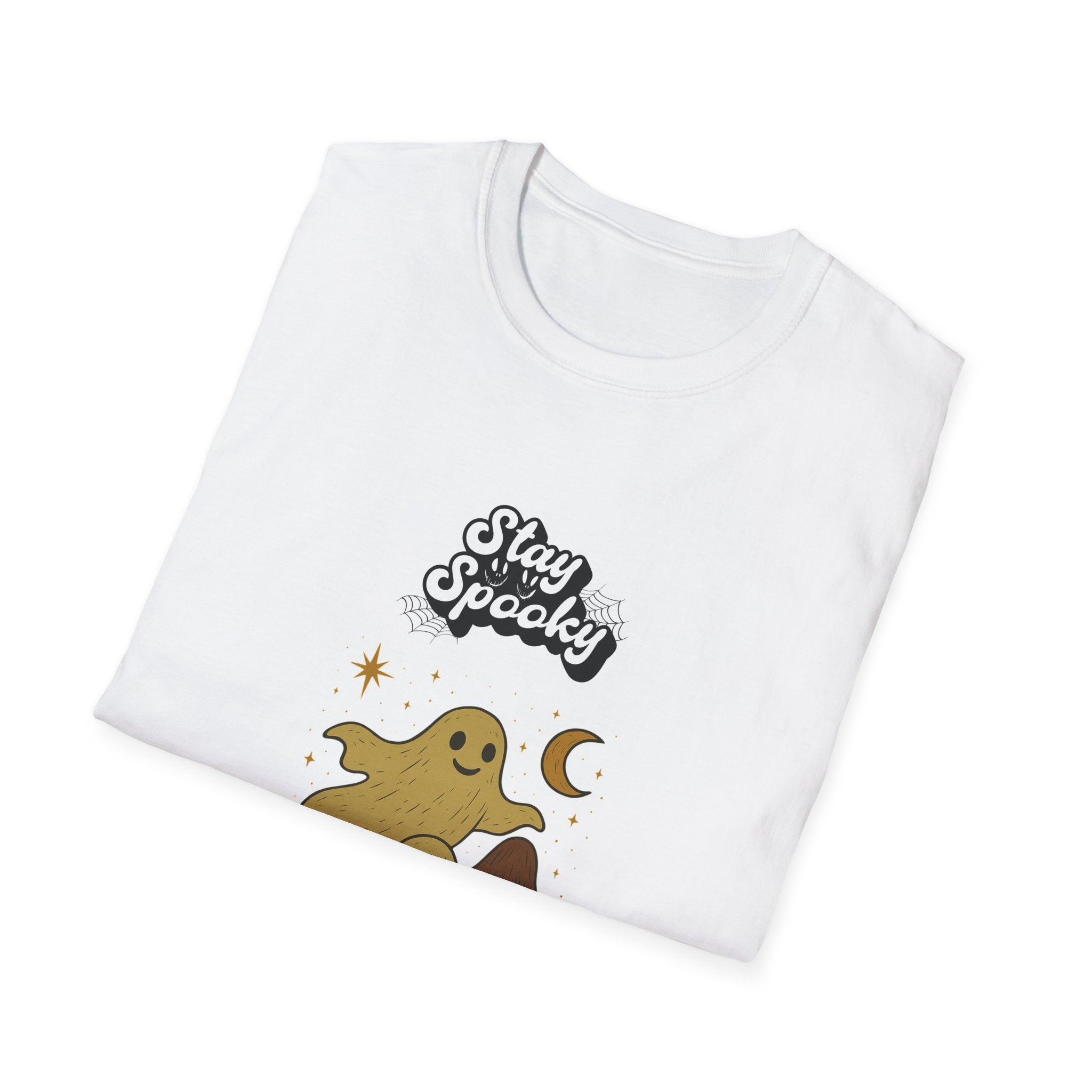 Slay Spooky Unisex Softstyle T-Shirt | Fun Halloween Shirt, Ghost Graphic Tee, Cozy Casual Wear, Gift for Halloween Lovers, Fall Fashion