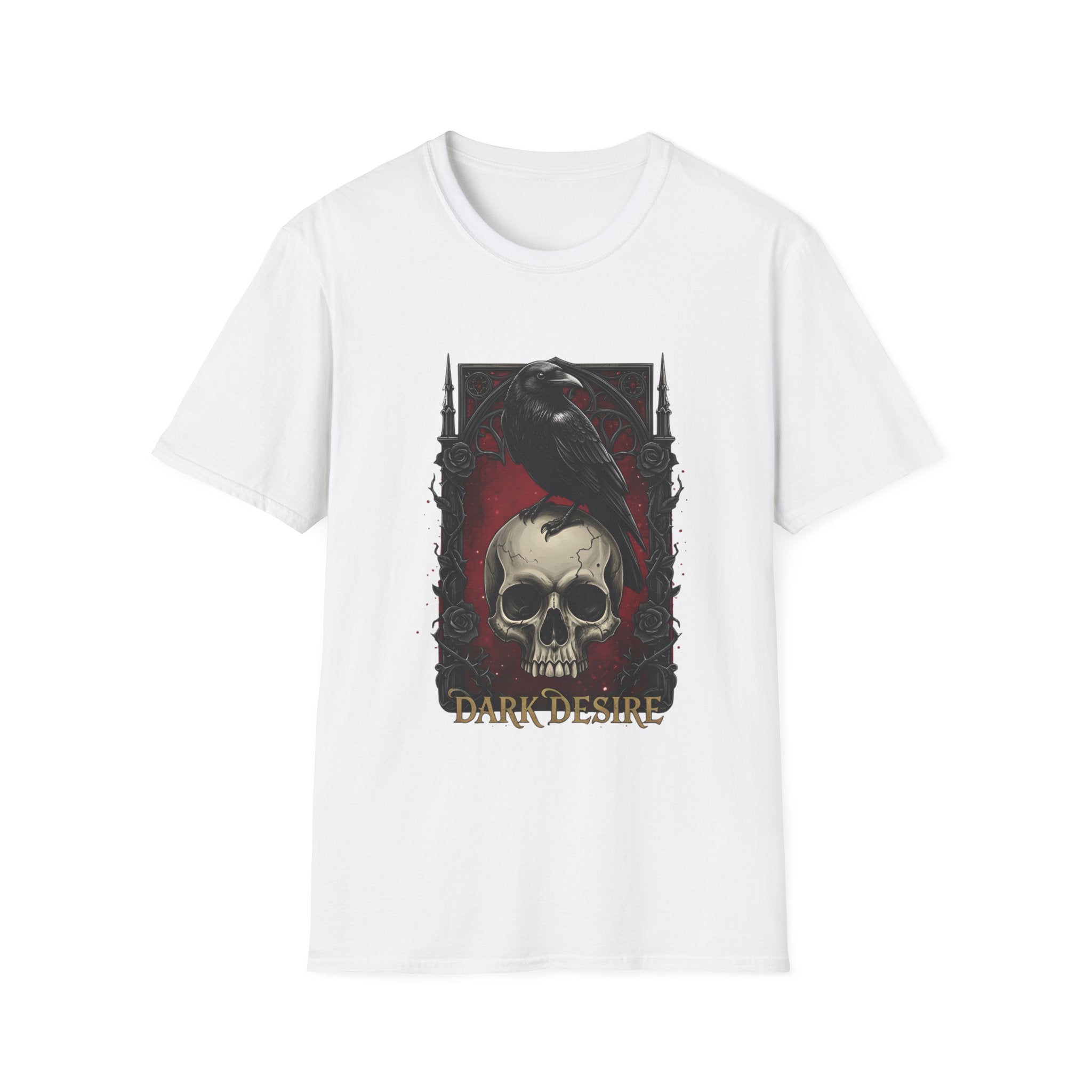 Dark Desire Gothic Skull & Raven T-Shirt Gothic Graphic Tee   Trendy T-Shirt