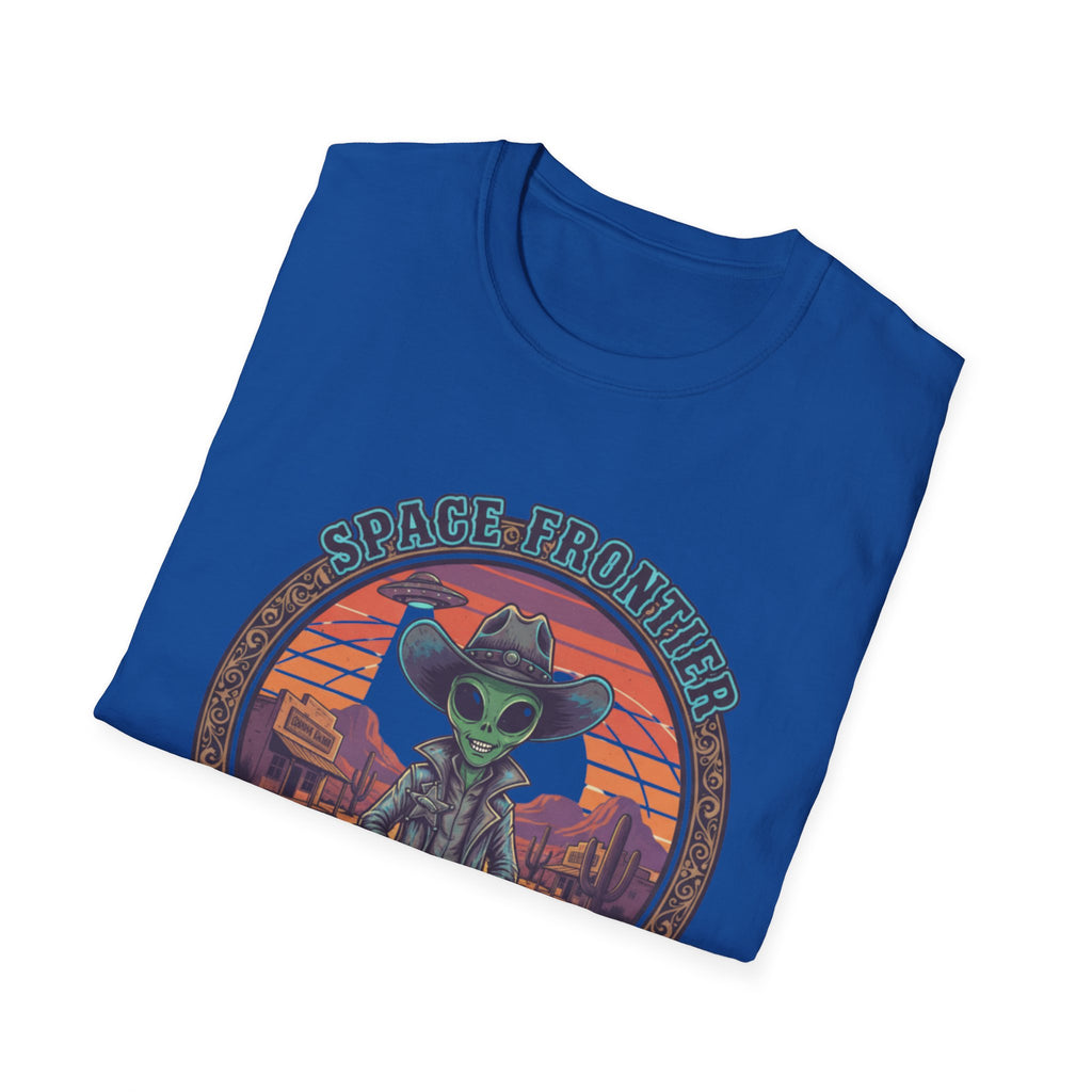 Alien Sheriff T‑Shirt — 'Space Frontier' Vintage Western Sci‑Fi Tee