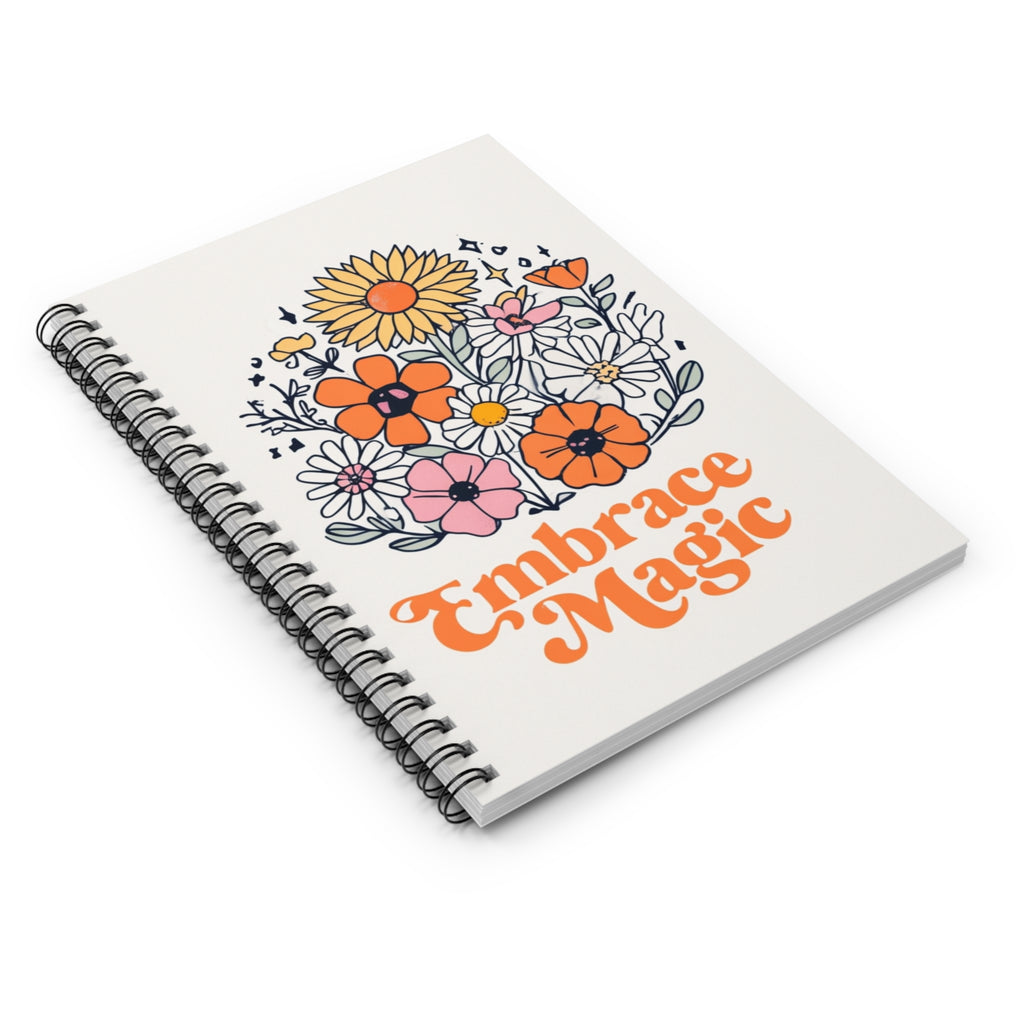 Whimsical Floral Spiral Notebook - "Embrace Magic" | Perfect for Journaling, School, Gifts, and Creative Planning