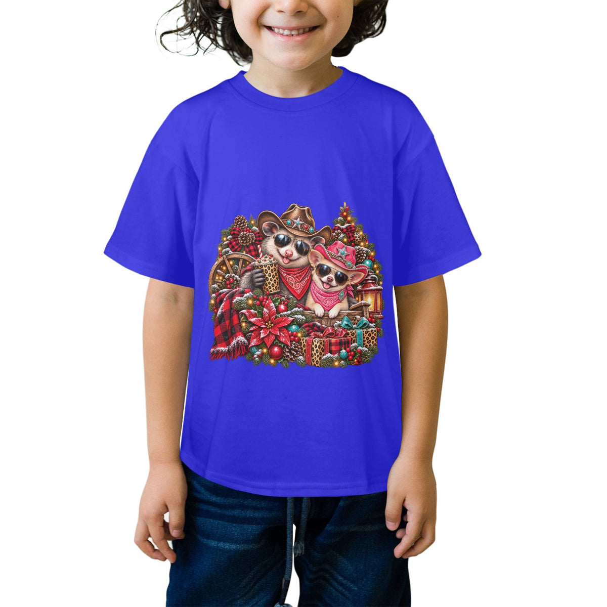 Pete & Coco Christmas Youth T-Shirt – Cute Western Holiday Ranch Tee