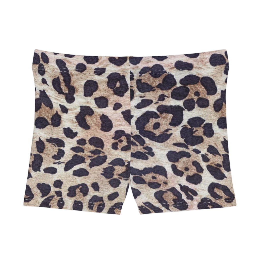 Leopard Print Women's Bike Shorts – High-Rise All-Over Print Activewear