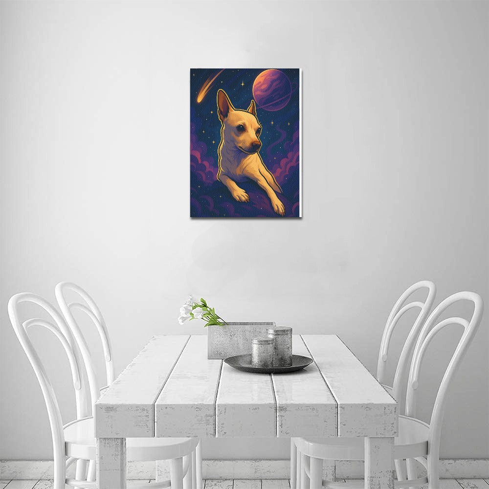 Coco the Star Traveler   Cosmic Coco Framed Canvas Print 11"x14"