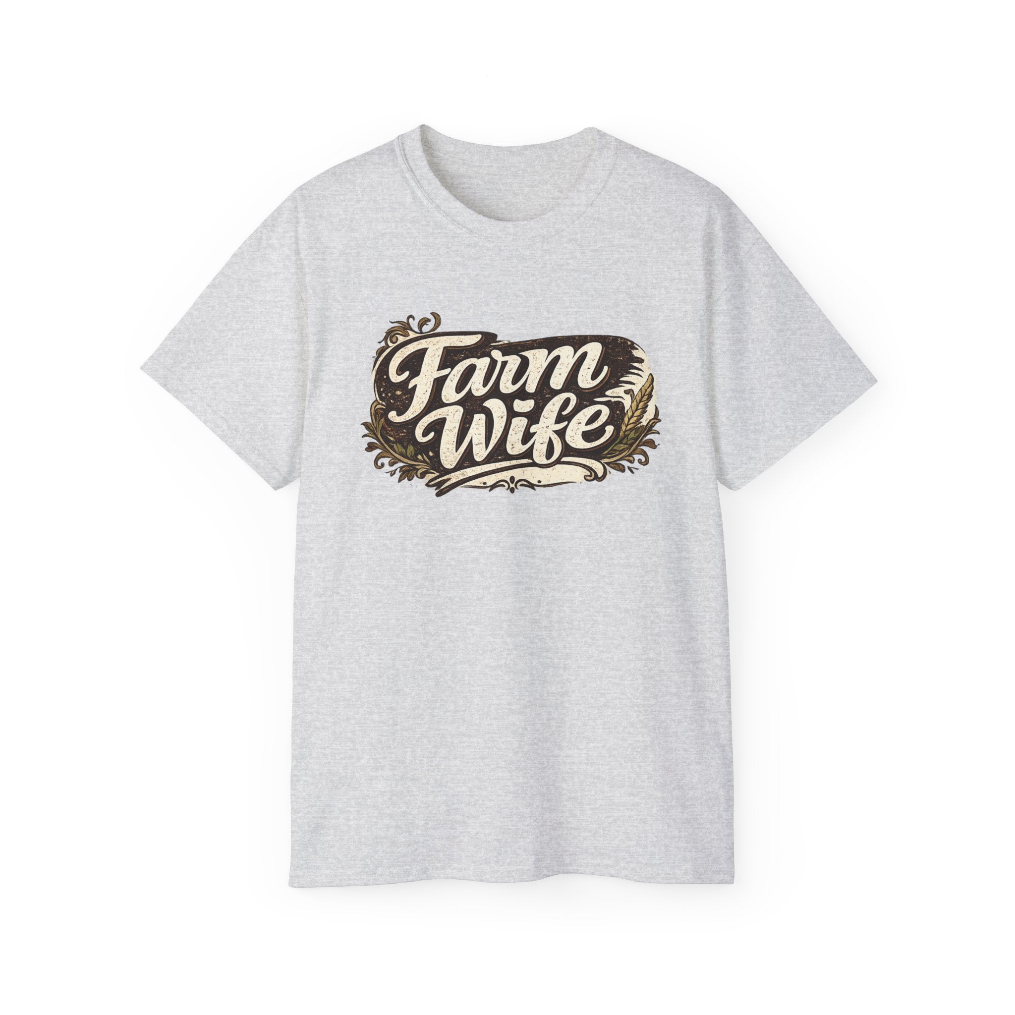 Farm Wife T-Shirt — Rustic Retro Script Tee for Women (Farm Wife)