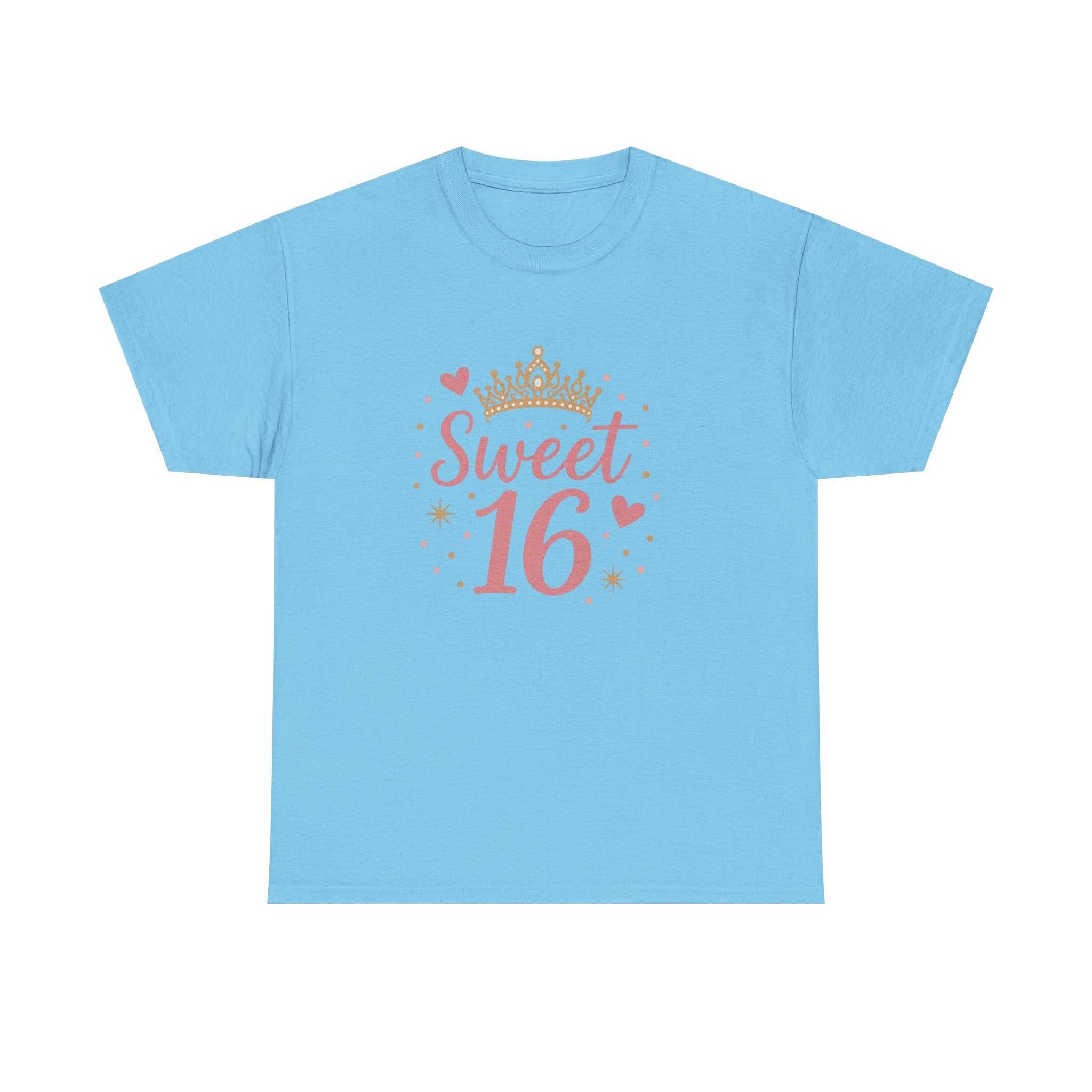 Sweet 16 Pink Crown T-Shirt — Sixteenth Birthday Celebration Tee