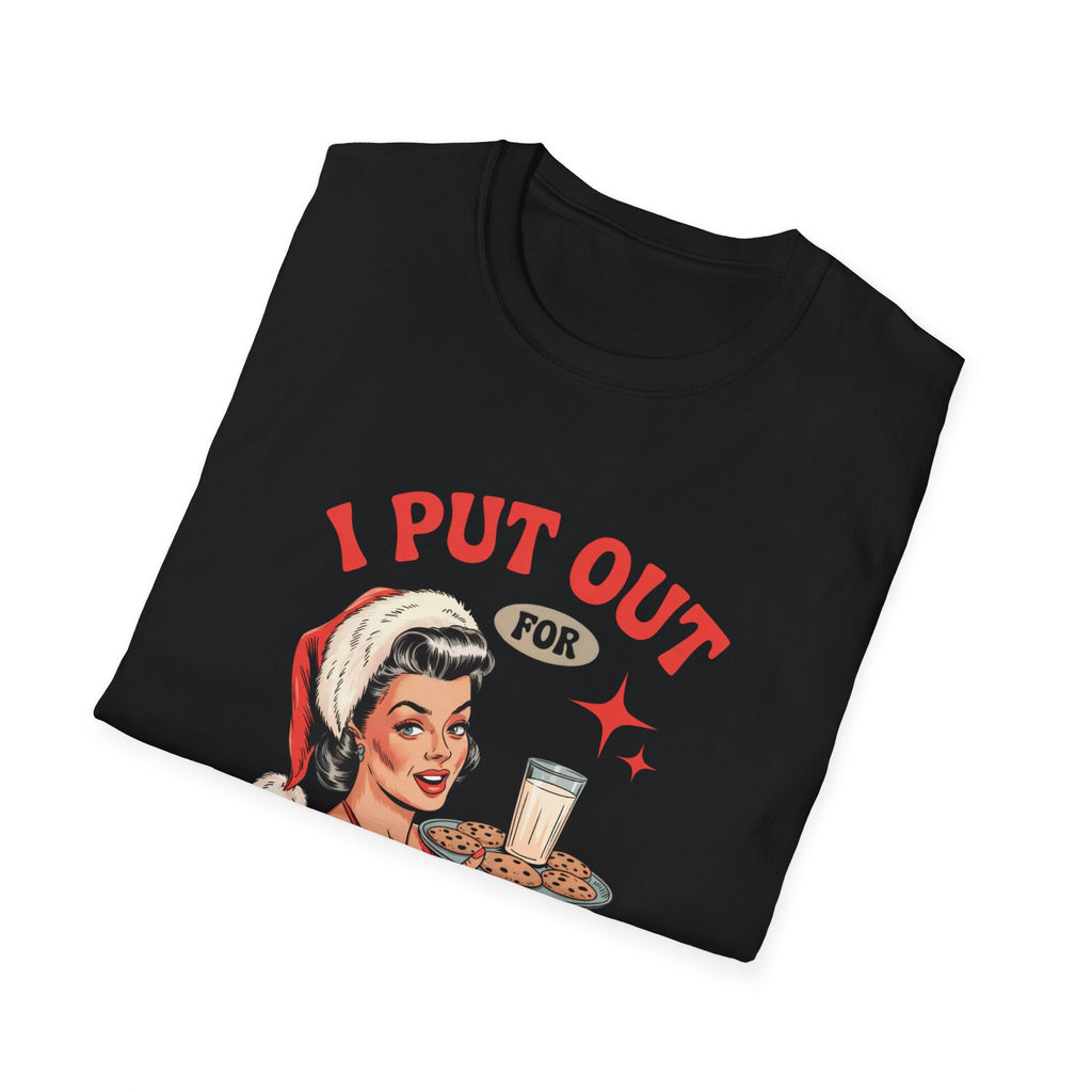 I Put Out for Santa Christmas T-Shirt — Retro Pin-Up Holiday Tee
