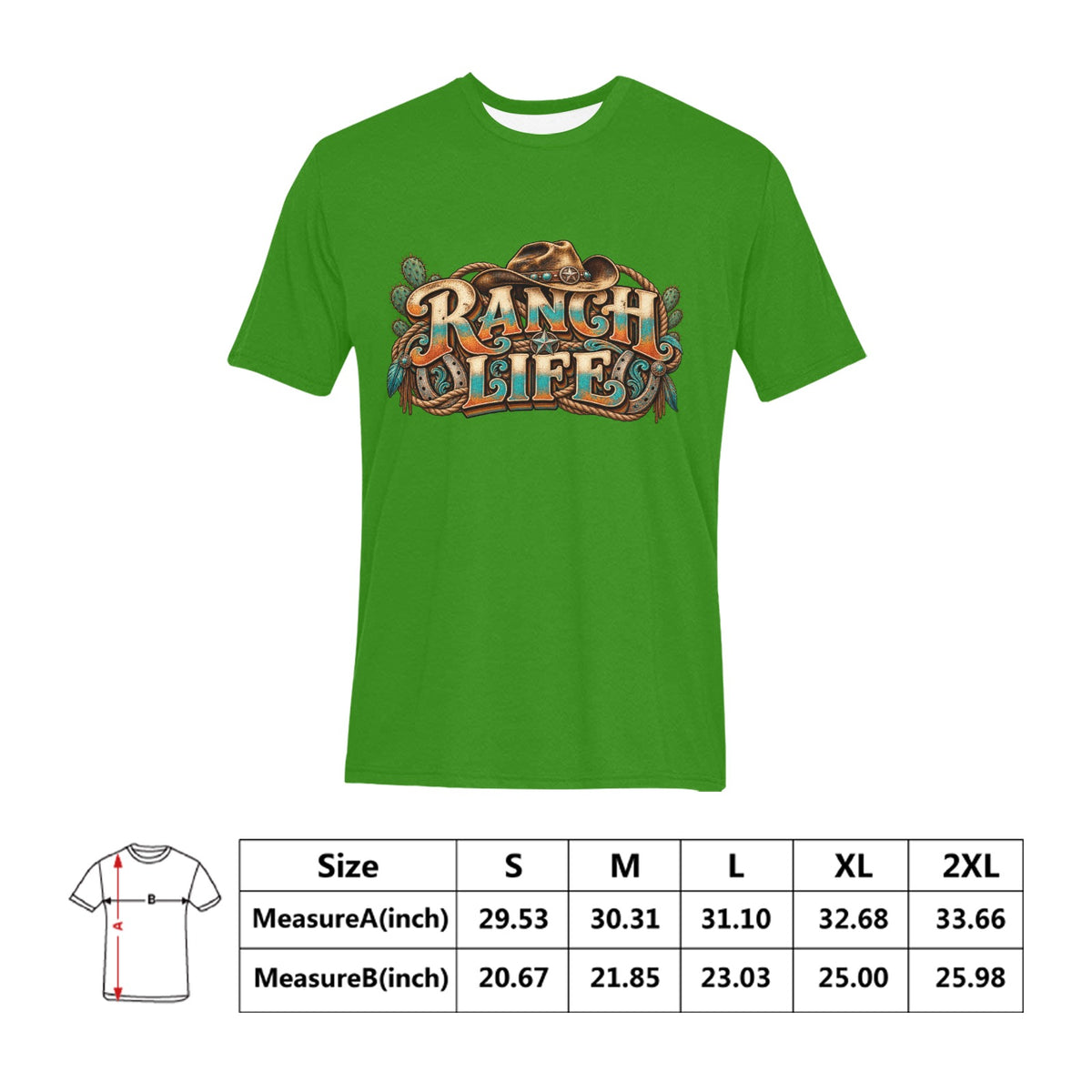 Ranch Life Men’s T-Shirt  Vintage Western Cowboy Ranch Graphic Tee