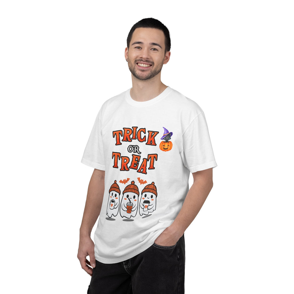 Trick or Treat Ghost T-Shirt - Perfect for Halloween, Spooky Season Wear, Fun Costume, Unisex Tee, Halloween Party Apparel