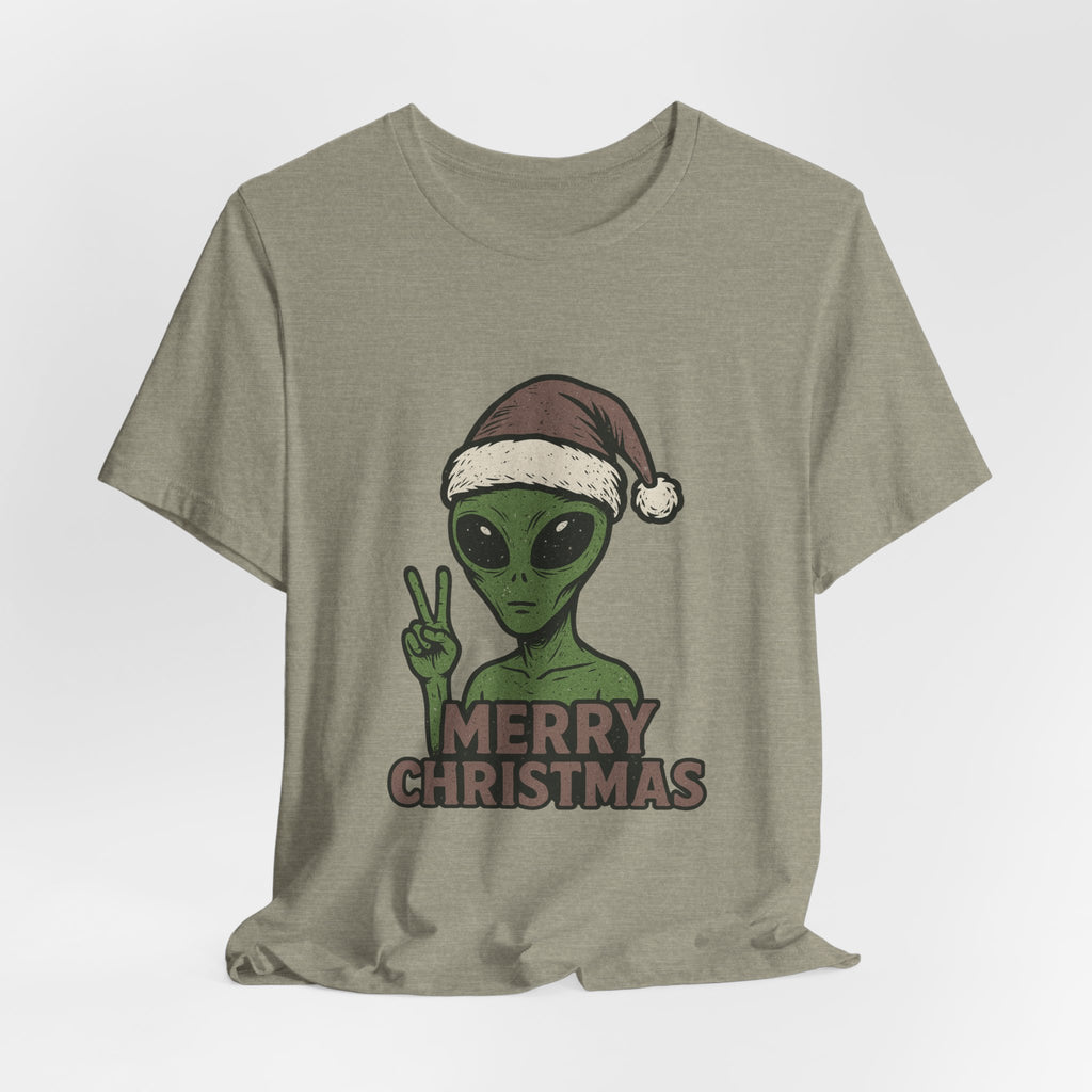 Funny Alien Merry Christmas Unisex Tee