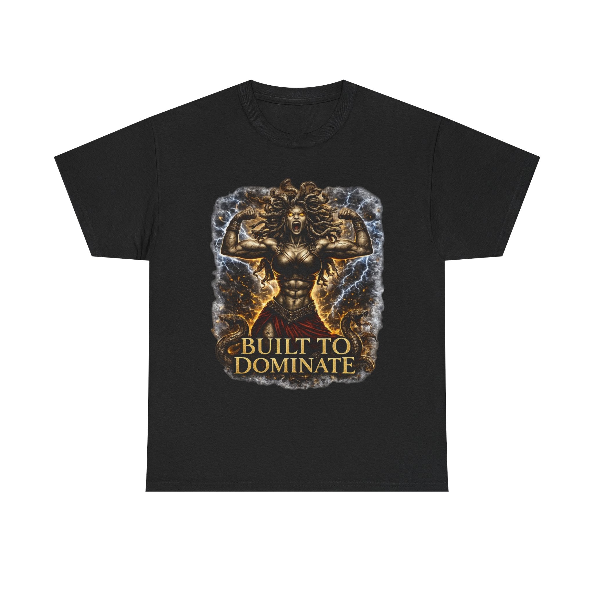 Muscle Medusa "Built to Dominate" Bodybuilding T-Shirt
