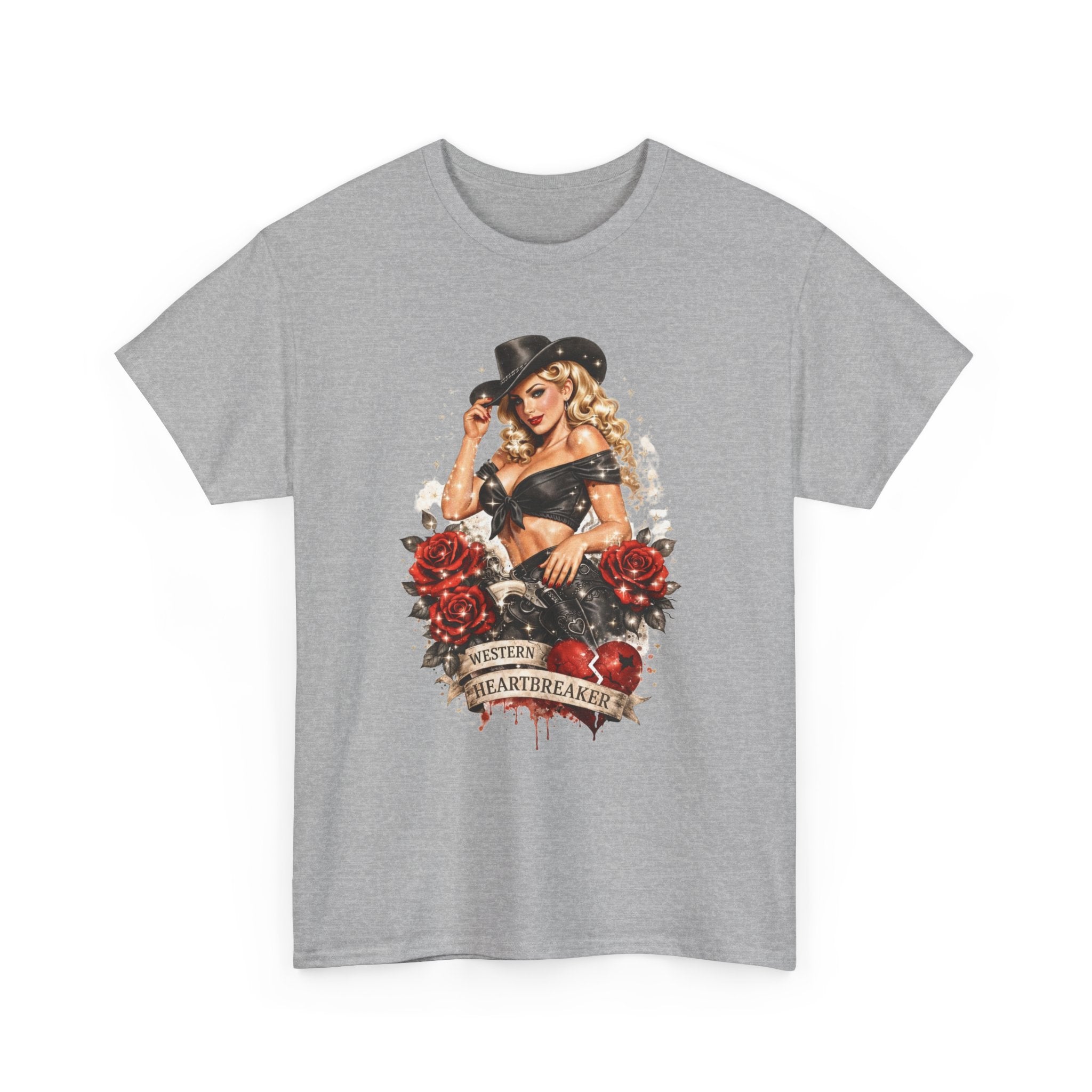 Cowgirl Pinup Heartbreaker T-Shirt — Vintage Valentine Graphic Tee
