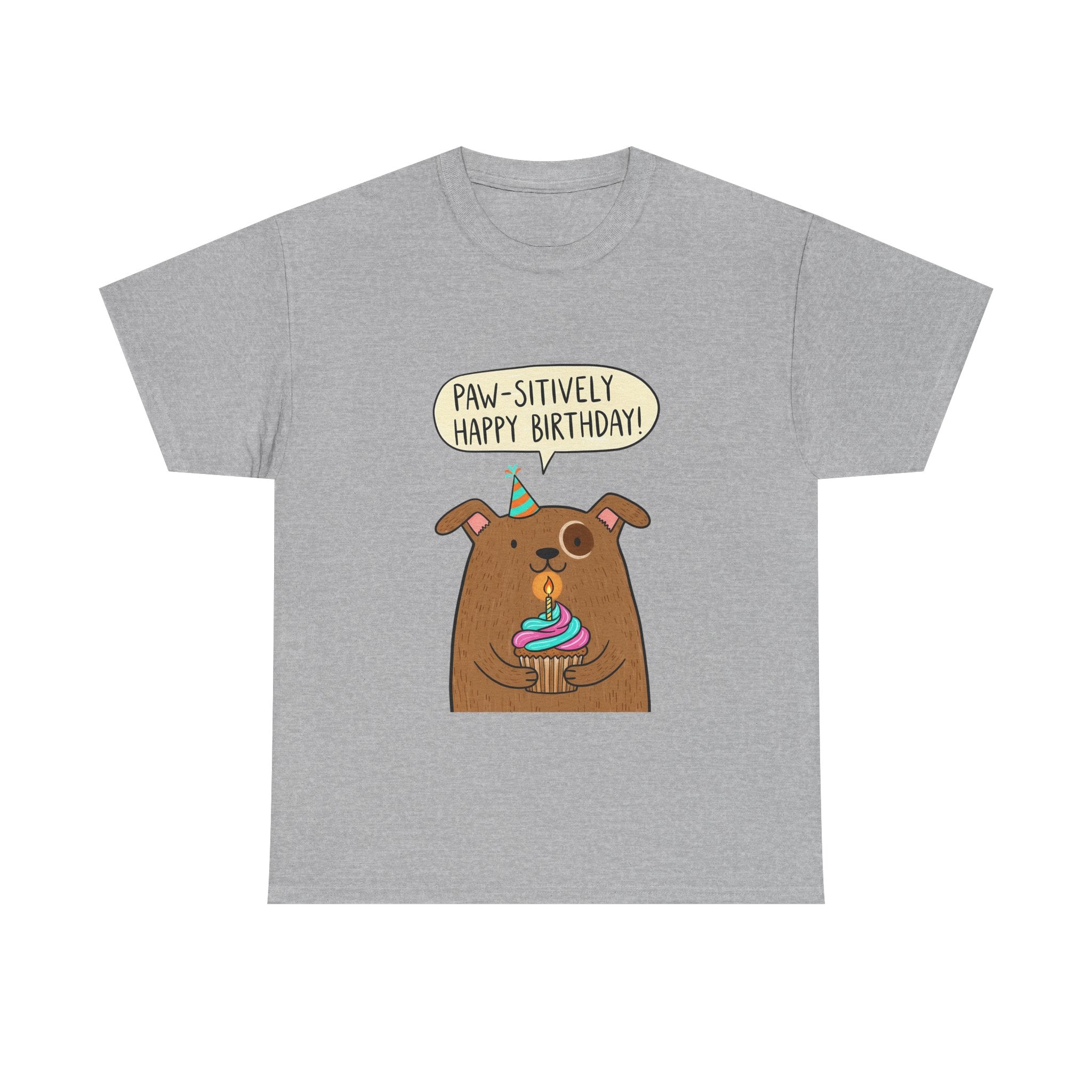 Paw-sitively Happy Birthday Dog T-Shirt — Cute Puppy Birthday Tee