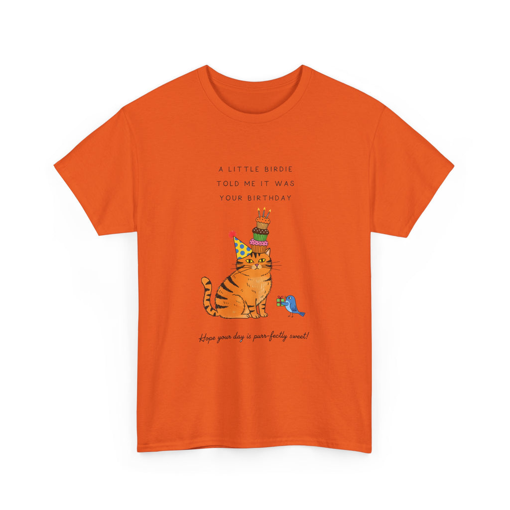 Cat Birthday Cake T-Shirt — "A Little Cake Could Be Made Your Birthday" Funny Party Tee