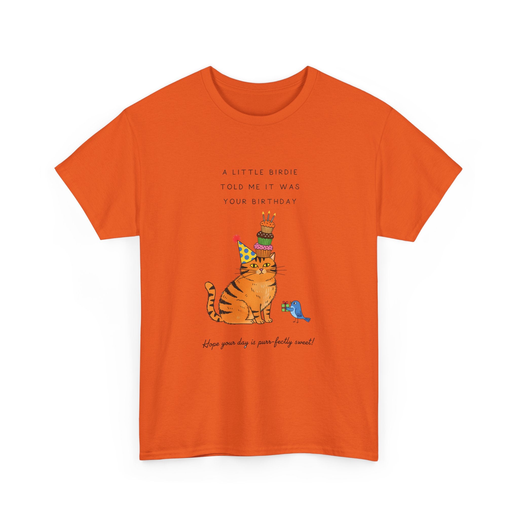 Cat Birthday Cake T-Shirt — "A Little Cake Could Be Made Your Birthday" Funny Party Tee