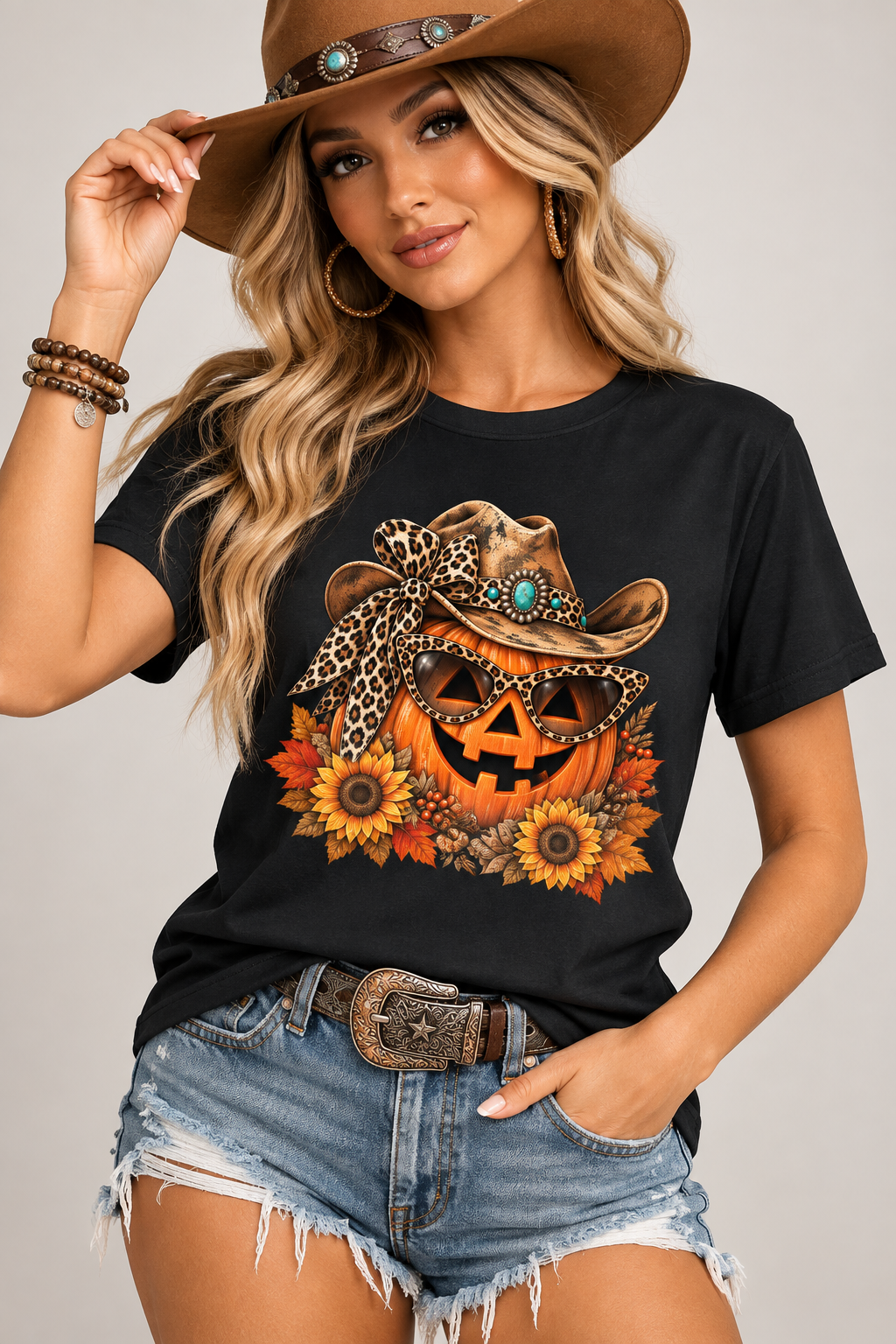 Western Pumpkin Shirt  Cowgirl Fall Halloween