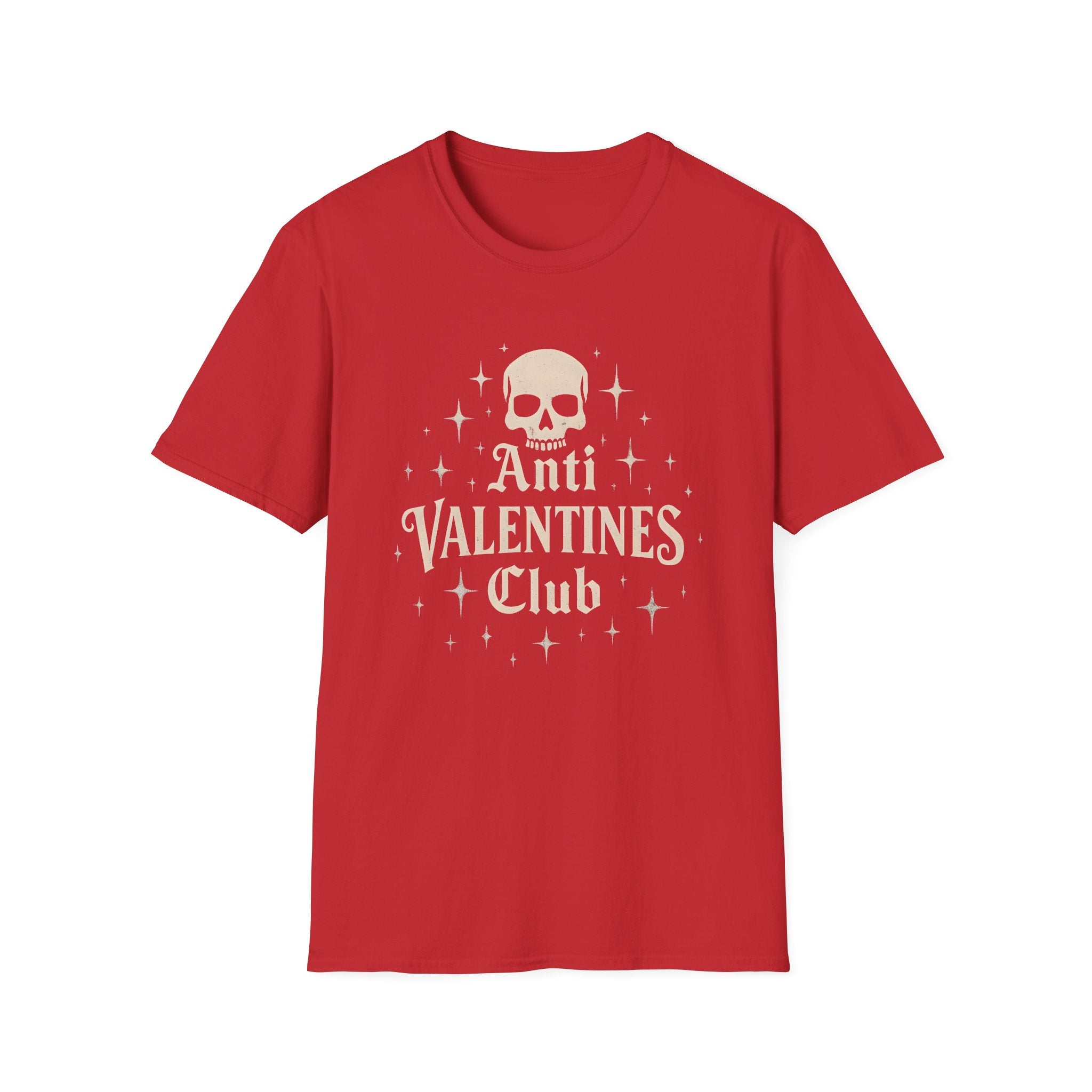 Anti-Valentine's Club Skull T-Shirt — Funny Anti-Valentine Tee    Trendy T-Shirt