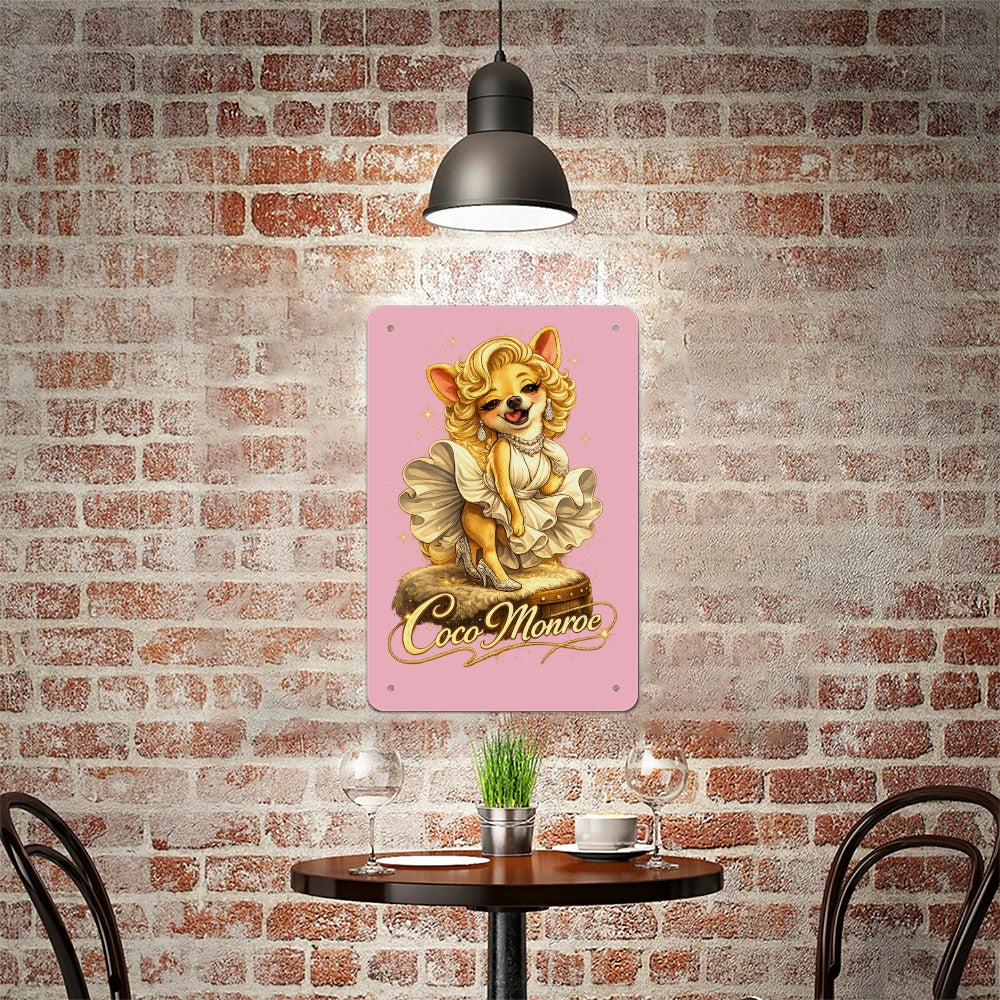 Coco Monroe Chihuahua Pin-Up Metal Sign