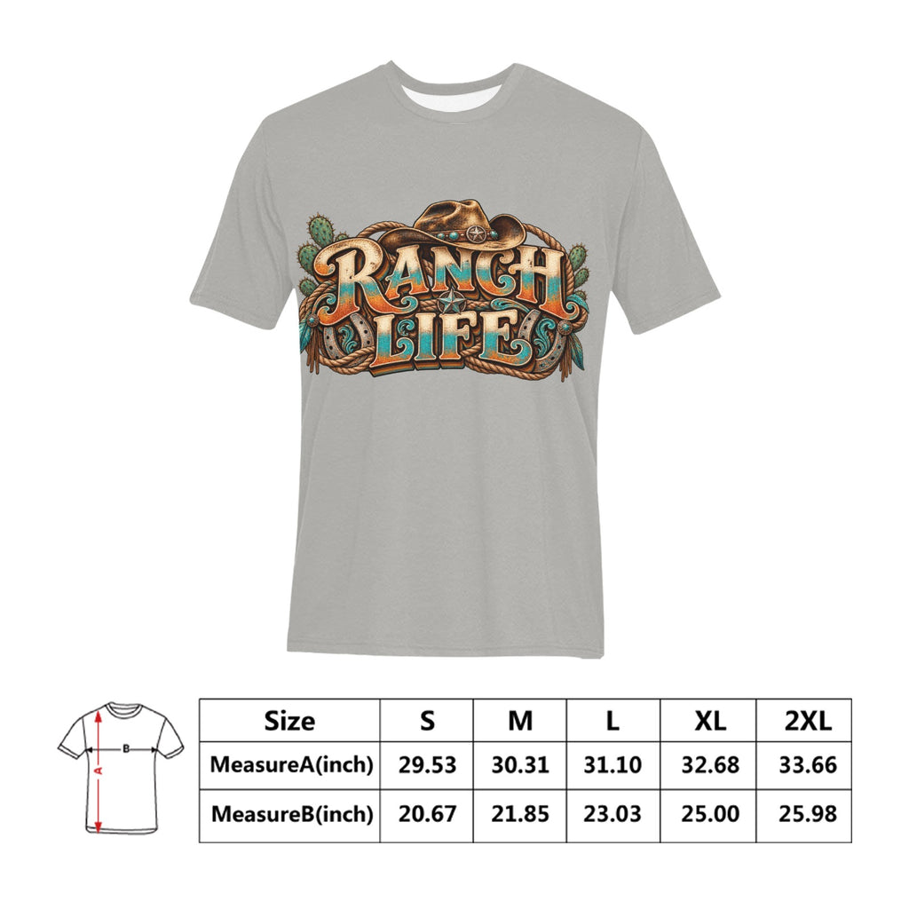 Ranch Life Men’s T-Shirt  Vintage Western Cowboy Ranch Graphic Tee