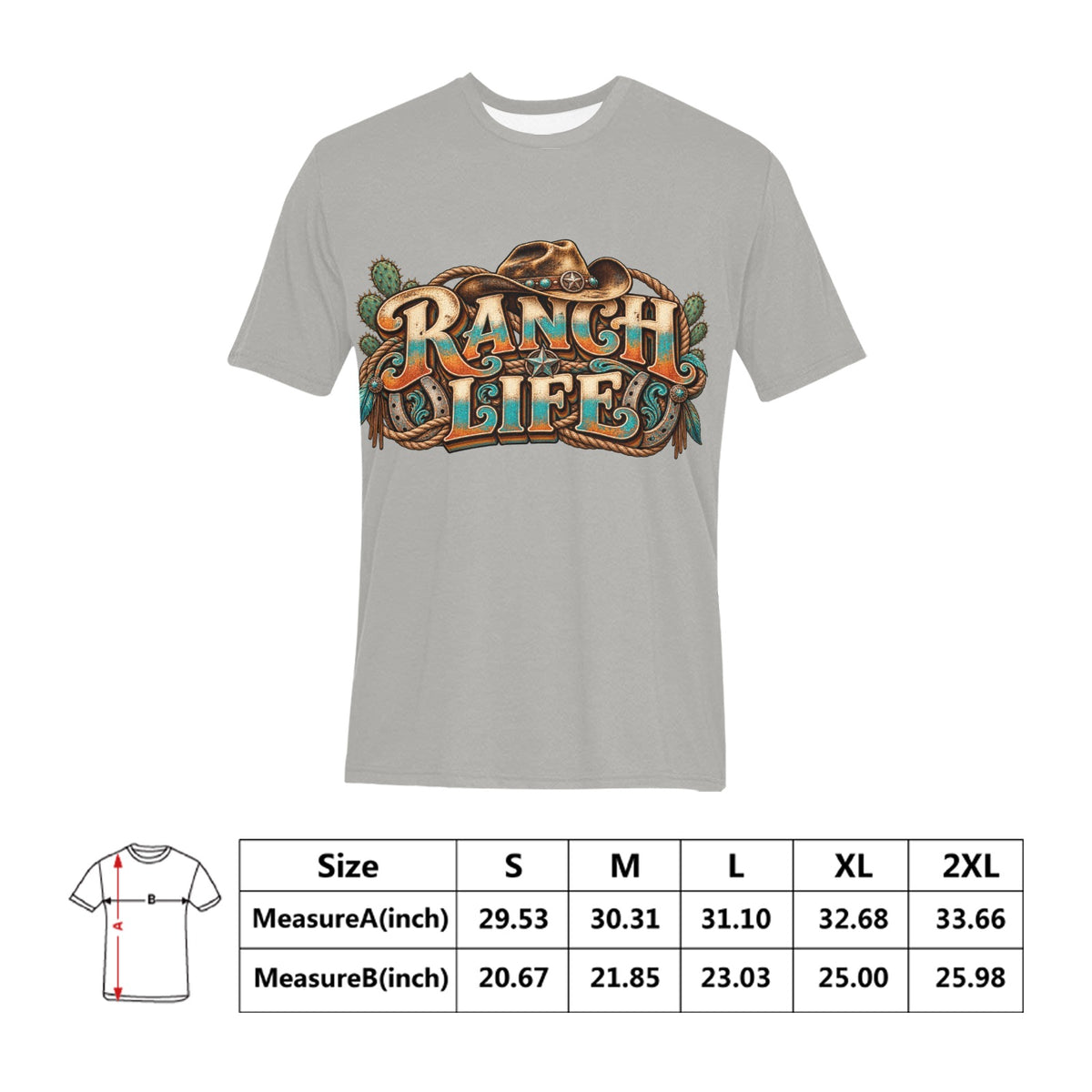 Ranch Life Men’s T-Shirt  Vintage Western Cowboy Ranch Graphic Tee