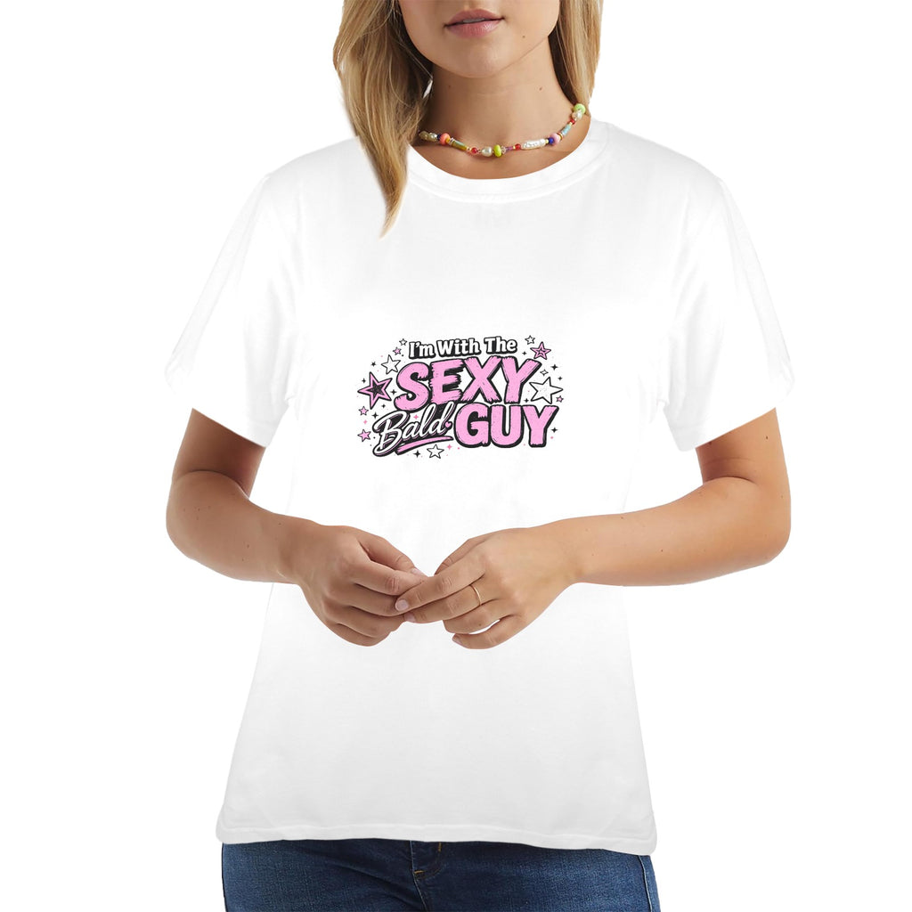 I'm With The Sexy Bald Guy Women's Graphic Tee