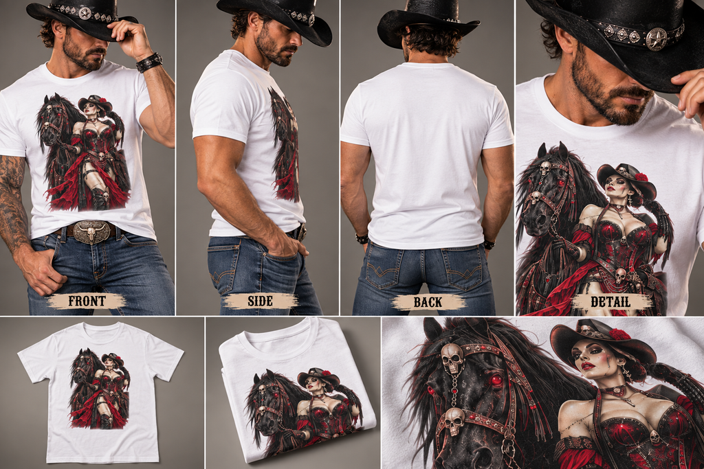 Dead West Cowgirl Dark Horse Unisex T-Shirt