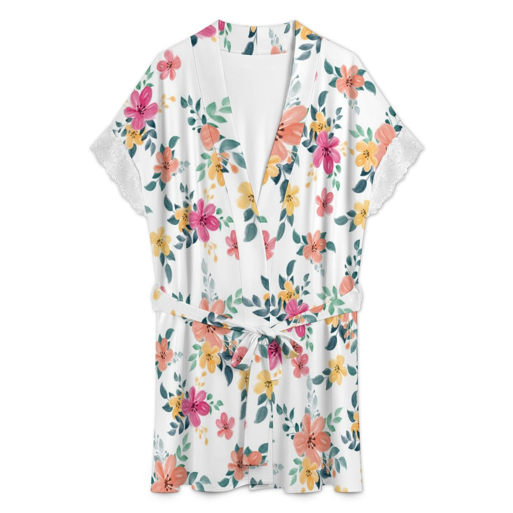 Women's Lace-Trimmed Kimono Robe Collection
