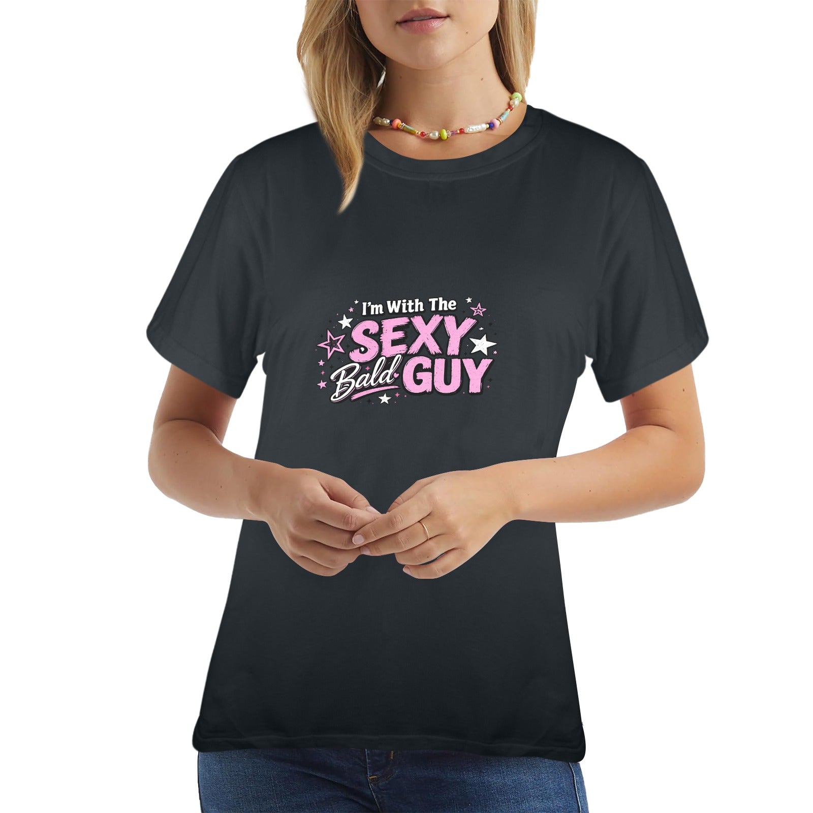 I'm With The Sexy Bald Guy Women's Graphic Tee