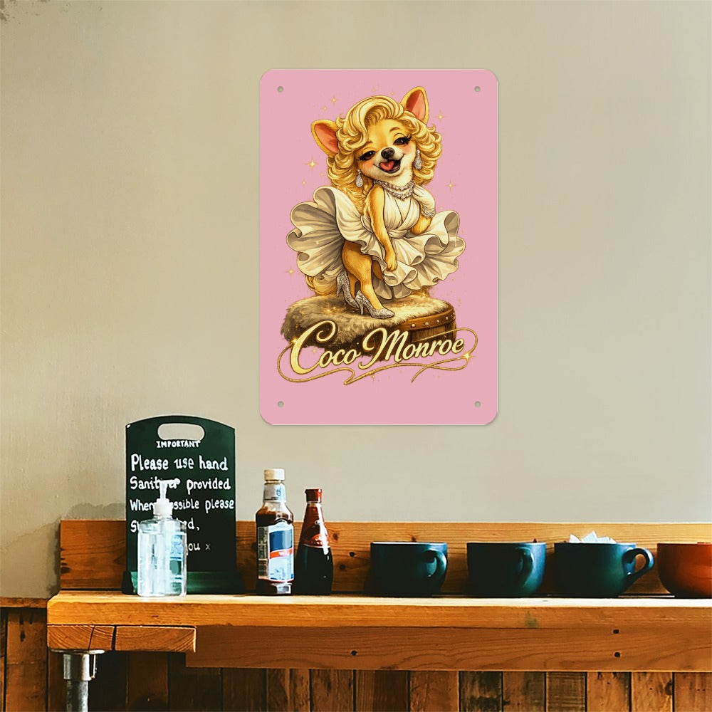 Coco Monroe Chihuahua Pin-Up Metal Sign