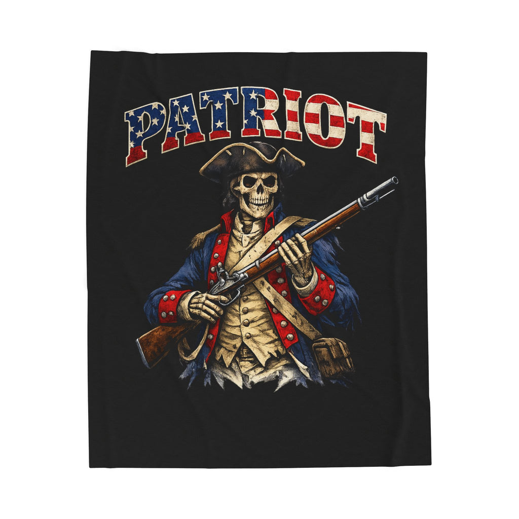 Patriot Skeleton Velveteen Plush Blanket  America 250 Collection Celebrate America's 250th Birthday