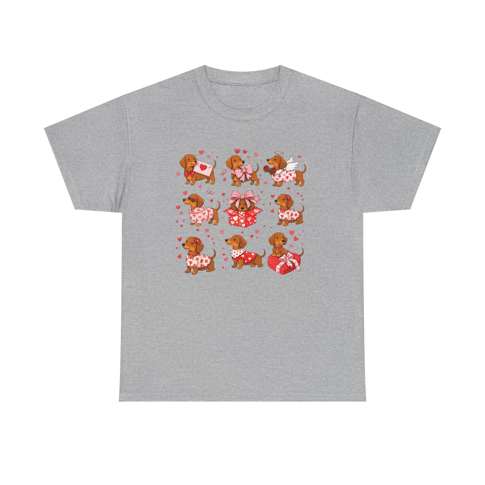 Dachshund Valentine T-Shirt — Cute Puppy Hearts Graphic Tee