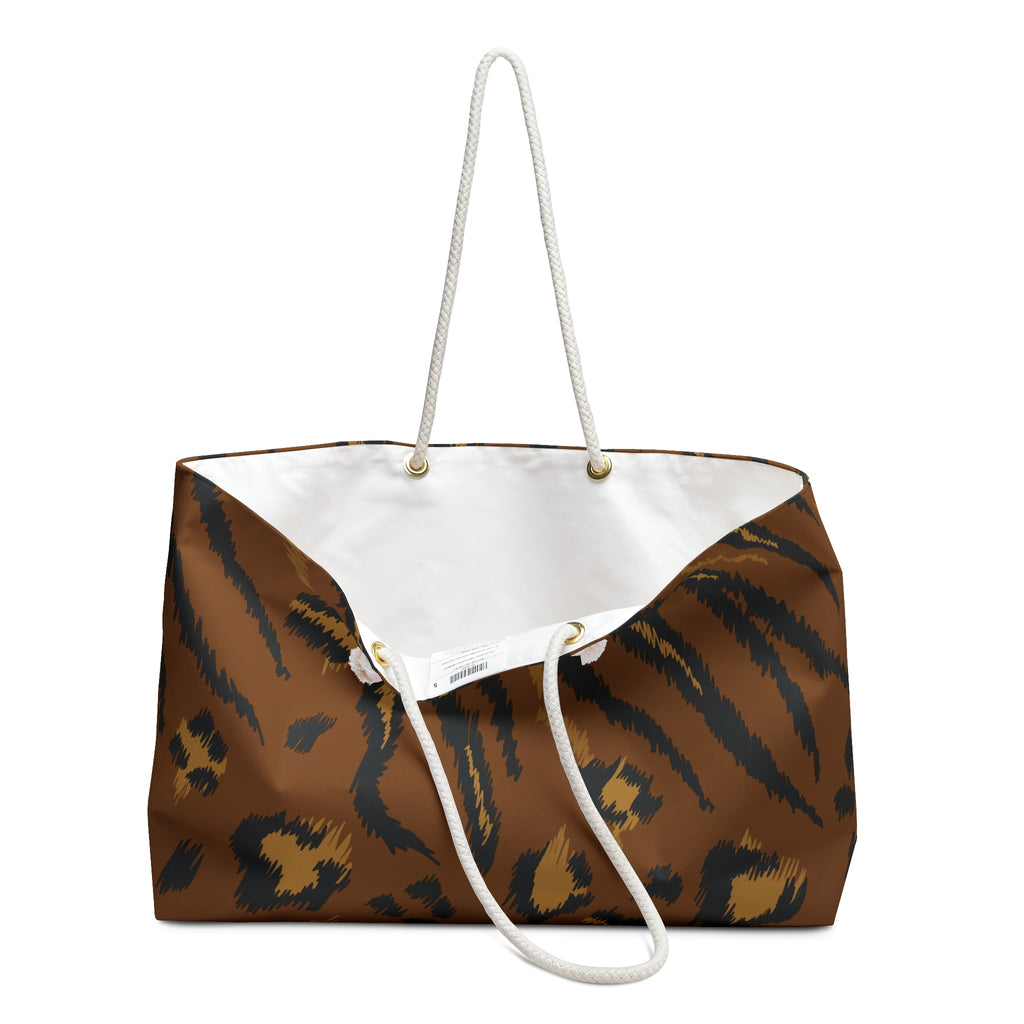 Leopard Print Weekender Bag  Large Animal Print Travel Tote