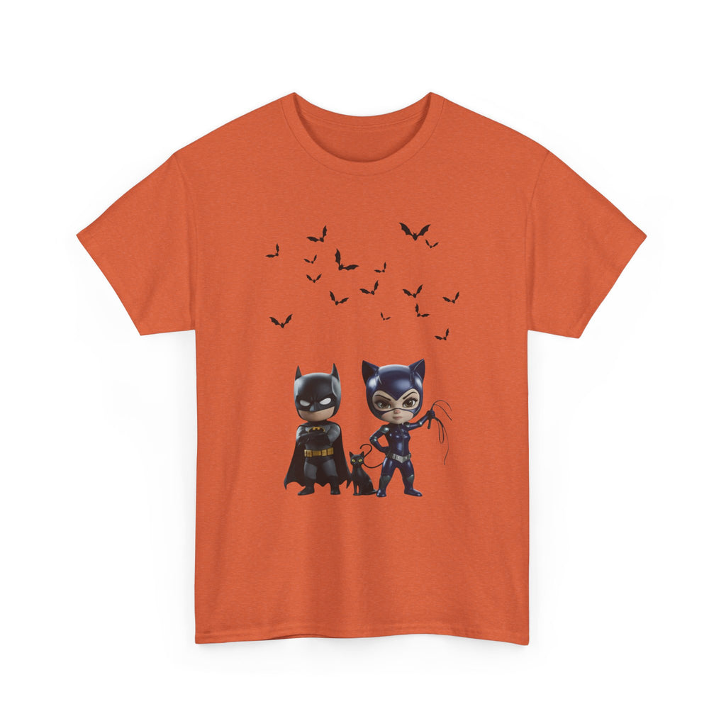 Superhero Adventure T-Shirt — Comic Style with 'Black Cat' Sidekick