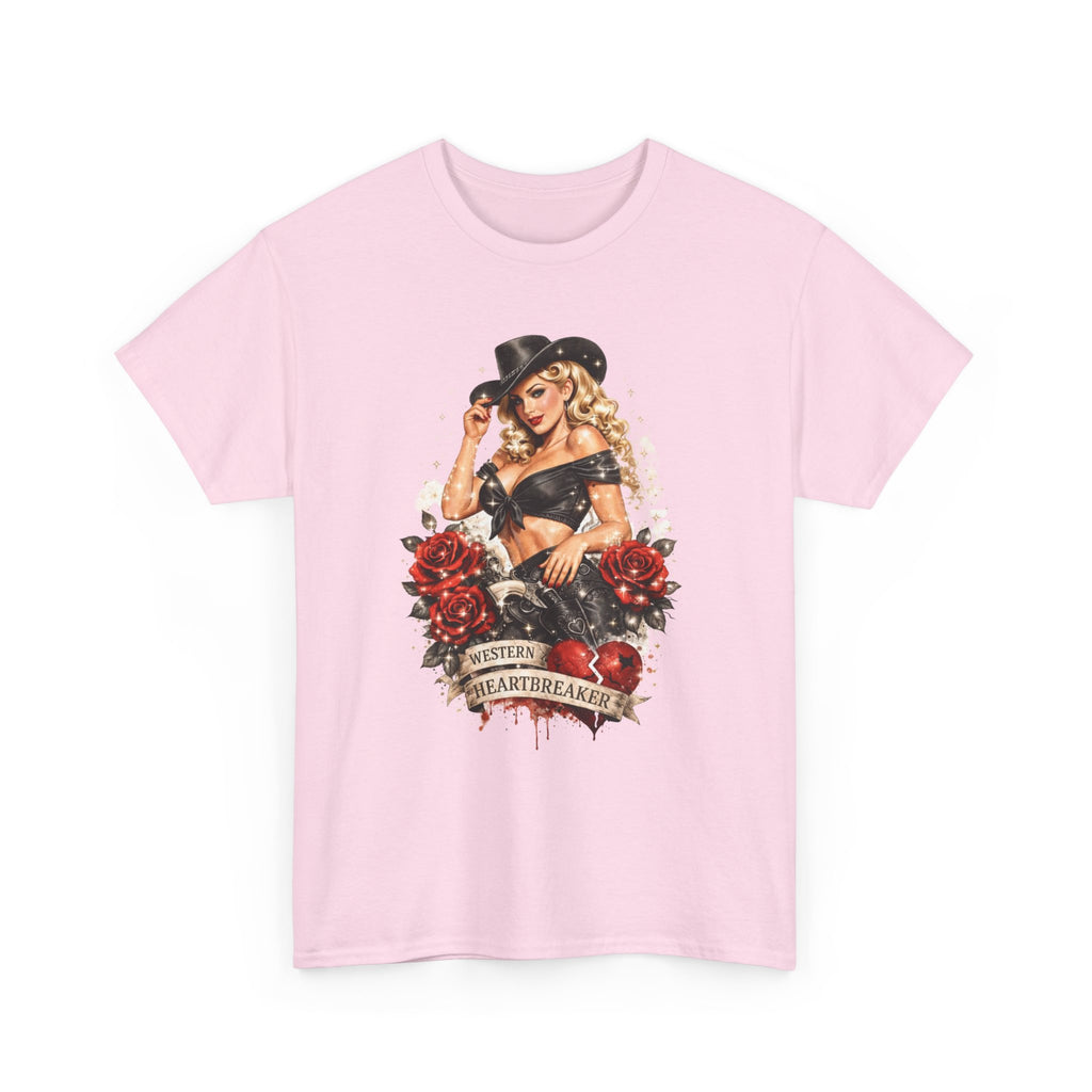 Cowgirl Pinup Heartbreaker T-Shirt — Vintage Valentine Graphic Tee