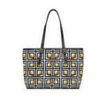 Vintage Elite Society PU Leather Shoulder Bag — Black & Yellow Tote