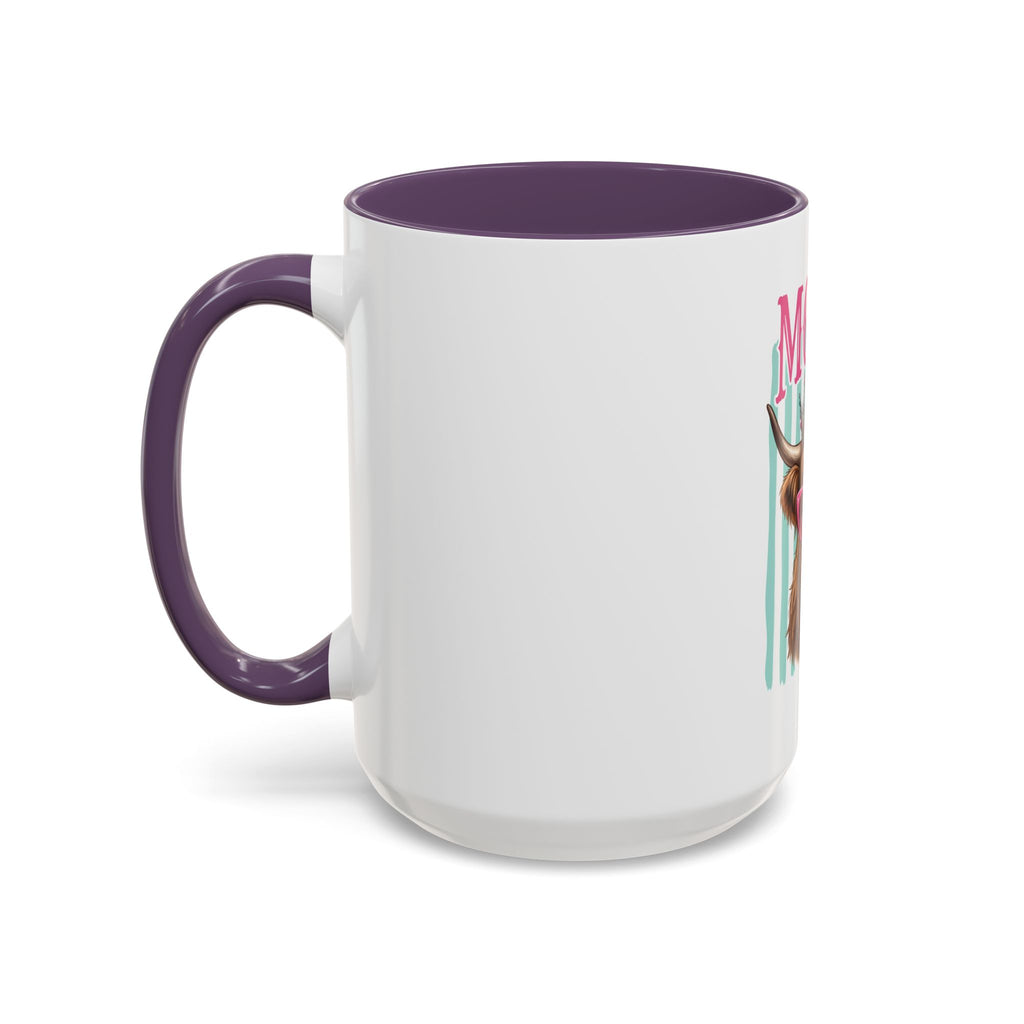 Moody Highland Cow Coffee Mug — Funny Crowned Cow with Bubblegum | Gift for Cow Lovers