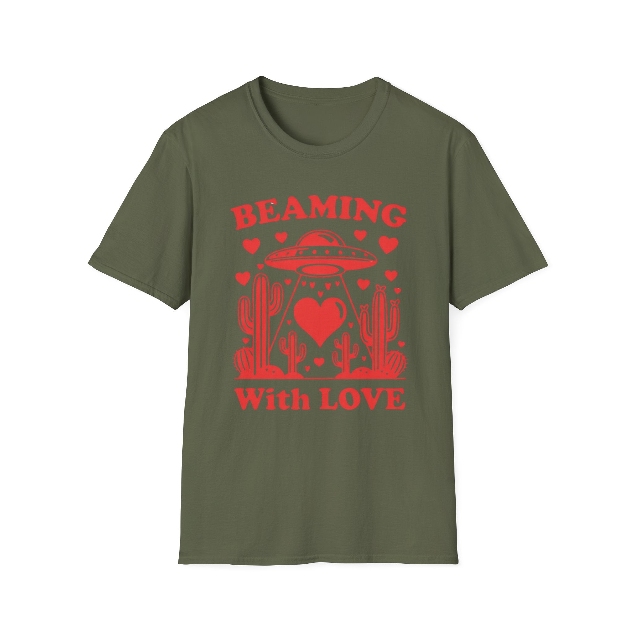 Beaming With Love UFO Tee — Valentine’s Day Graphic T-Shirt Trendy