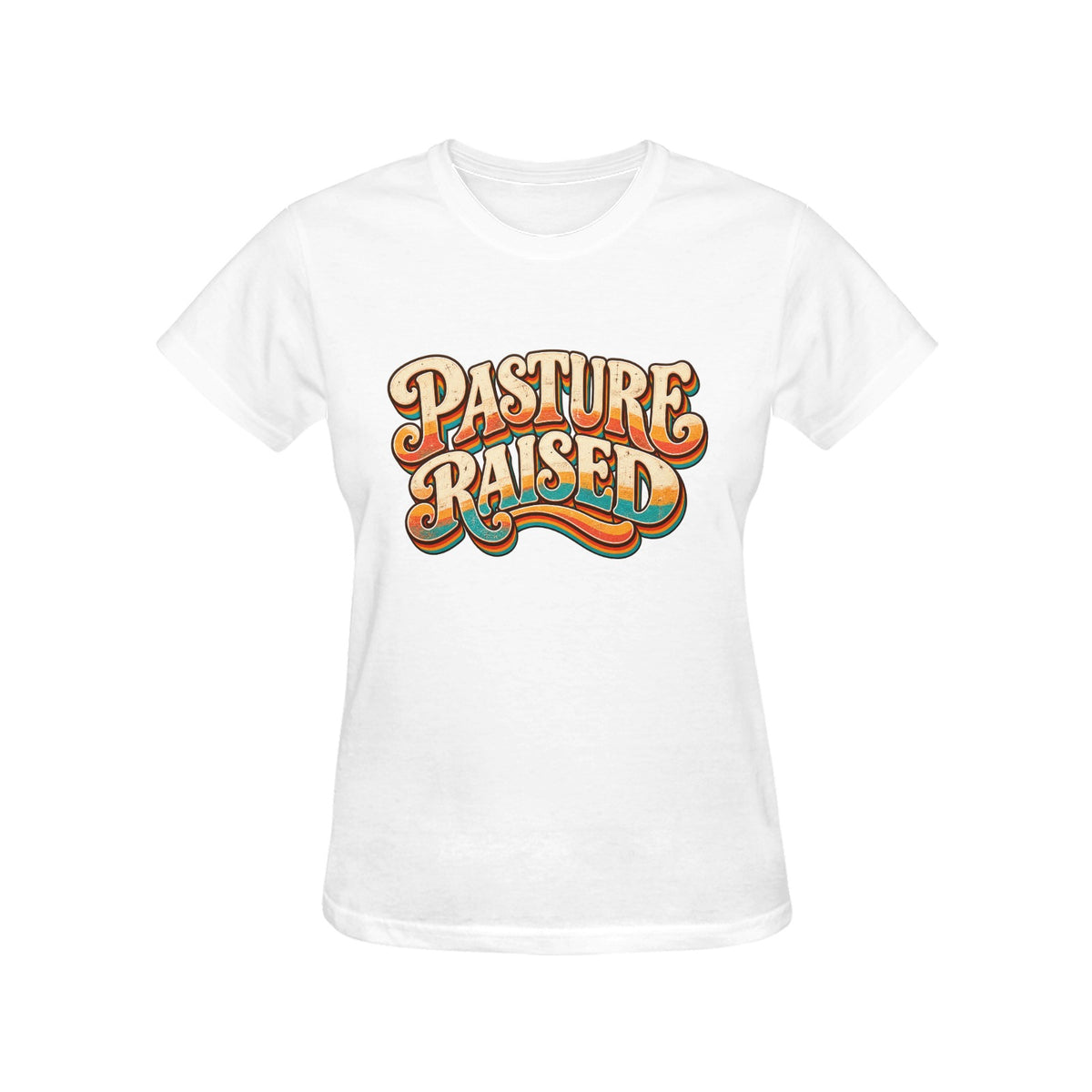 Pasture Raised Women’s T-Shirt – Retro Western Cowgirl Ranch Graphic Tee