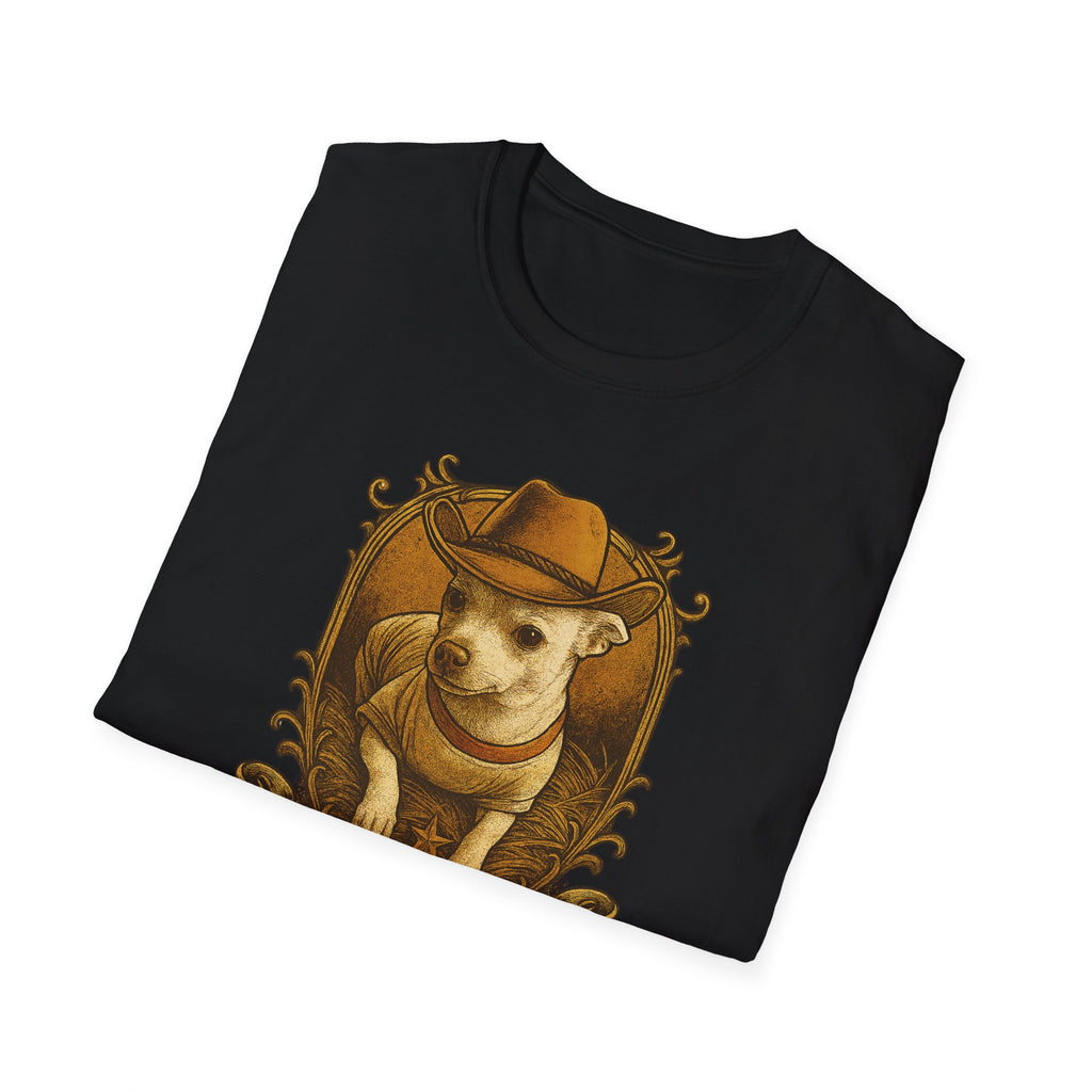 Cowgirl Baby TShirt  Cute Chihuahua Cow Dog Illustration "I Wanna Be a Cowgirl Baby     Trendy TShirt