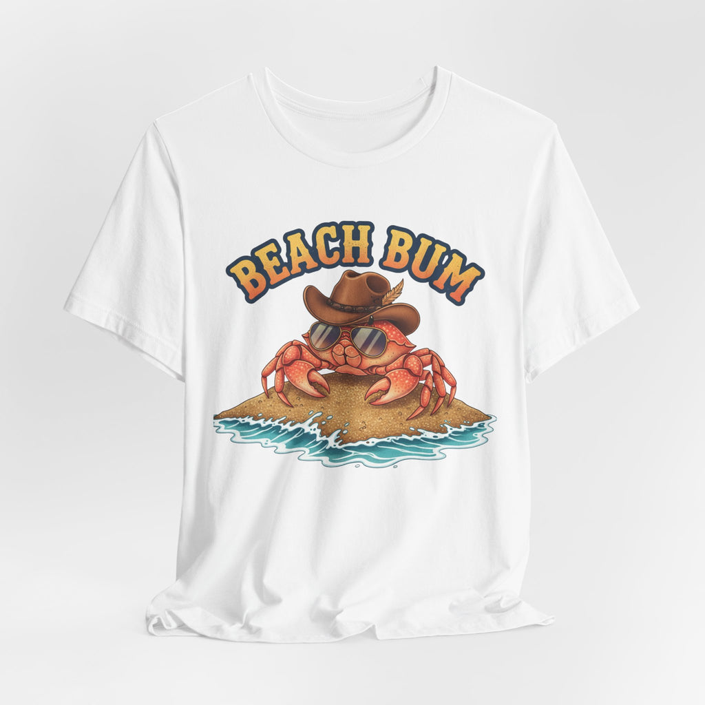 Beach Bum Crab T-Shirt — Funny Coastal Vacation Tee