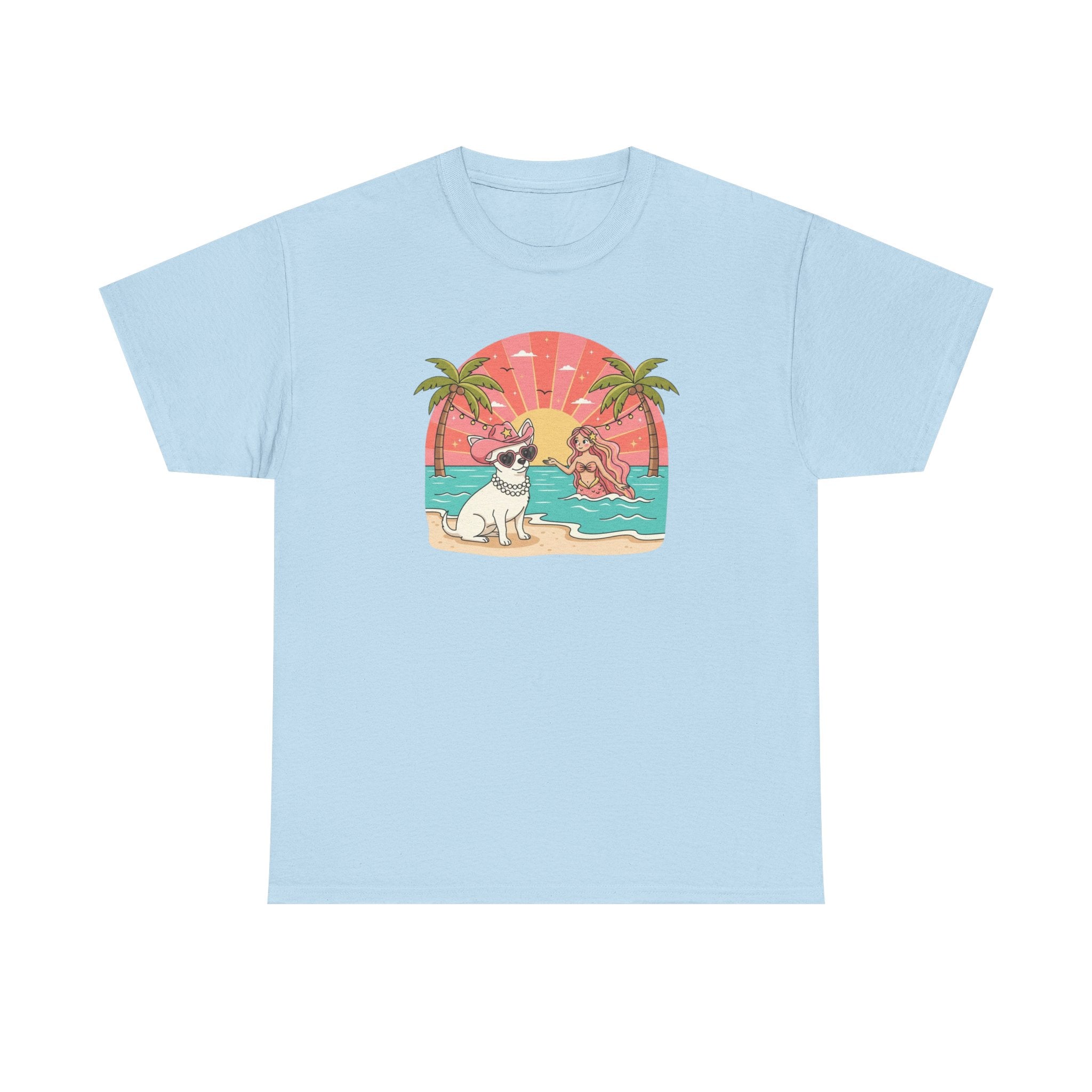 Chihuahua Shirt — Retro Sunset Palm Tree Dog Tee