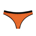 Personalized Orange Contrast-Trim Thong Panties — Women's Lightweight Lace-Free Bikini Underwear