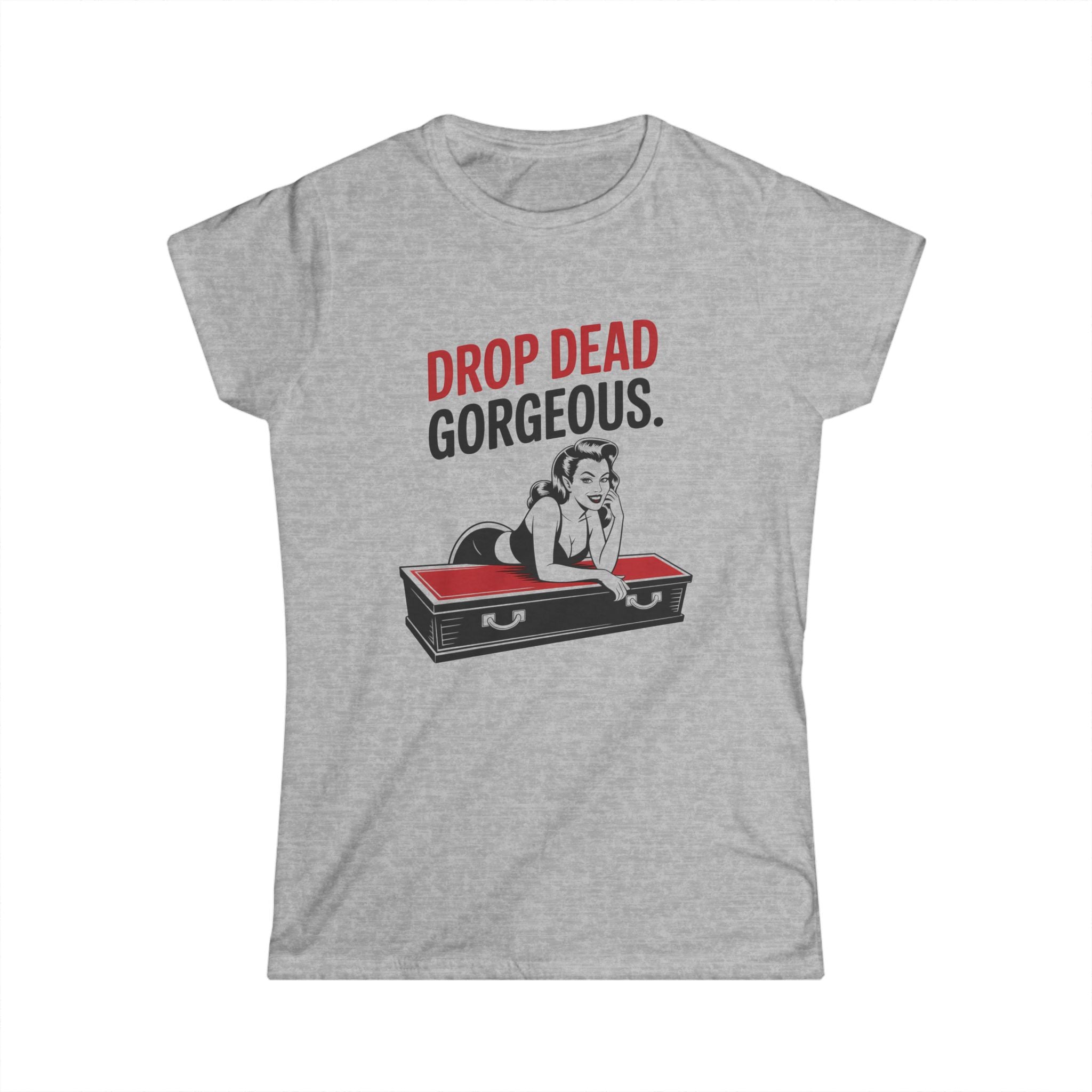 Drop Dead Gorgeous Tee — Retro Pinup Coffin Graphic Women's T-Shirt