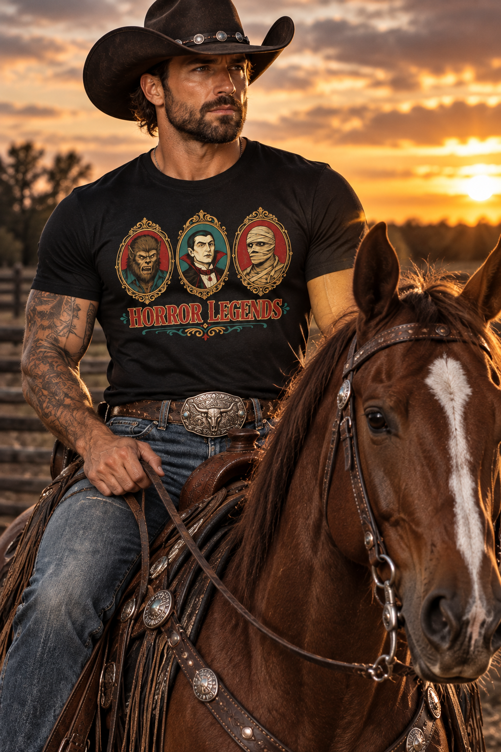 Horror Legends Vintage Monster Unisex T-Shirt.