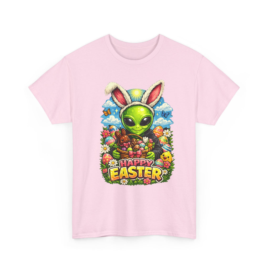 Alien Bunny Happy Easter T-Shirt | Easter eggs, spring flowers, psychedelic art