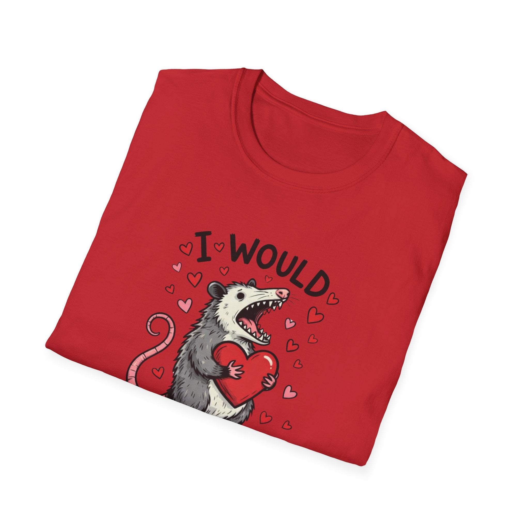 T‑Shirt - 'I Would Die for You' Cute Opossum Valentine Heart Graphic Tee