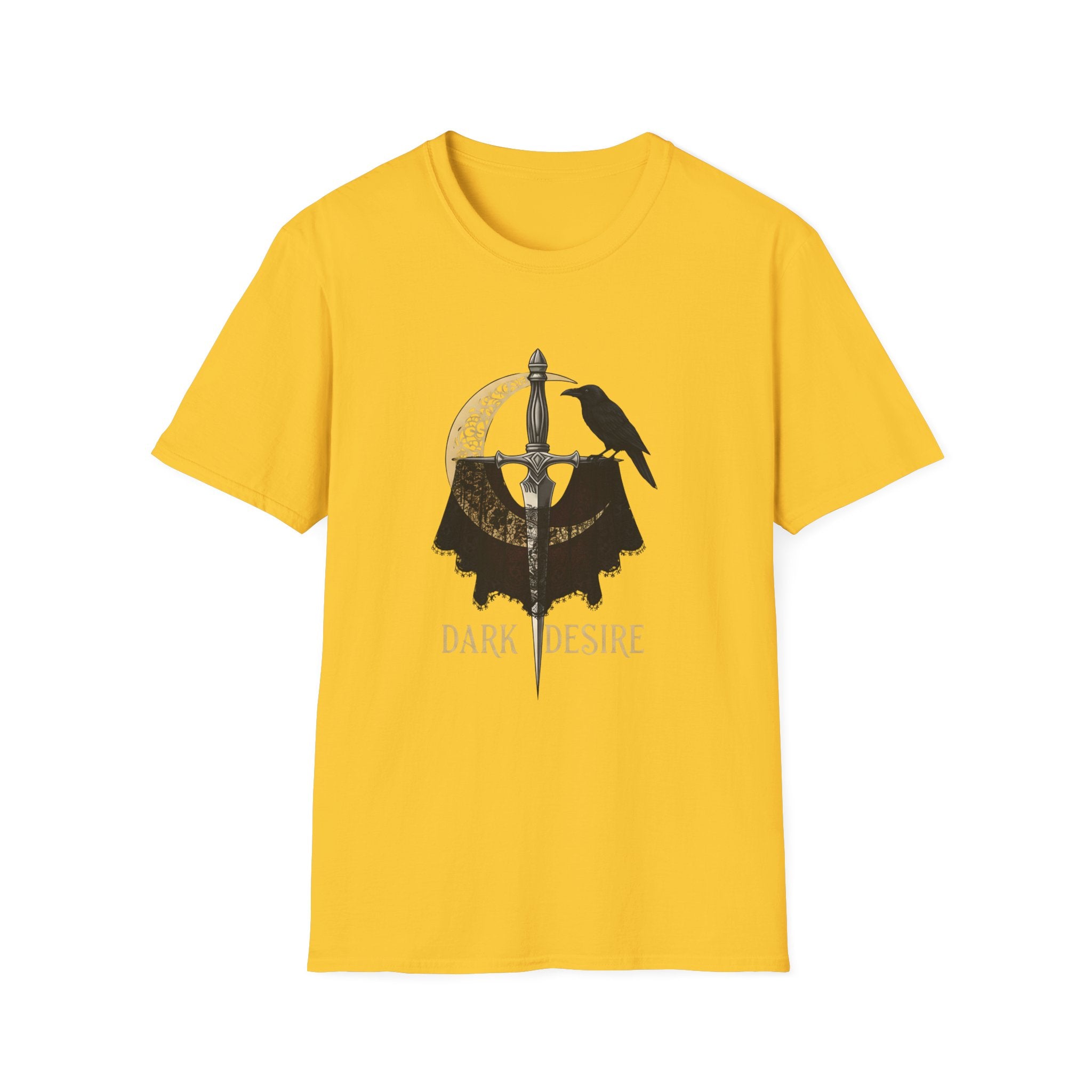 Dark Desire Sword & Raven Gothic Moon T-Shirt     Trendy TShirt